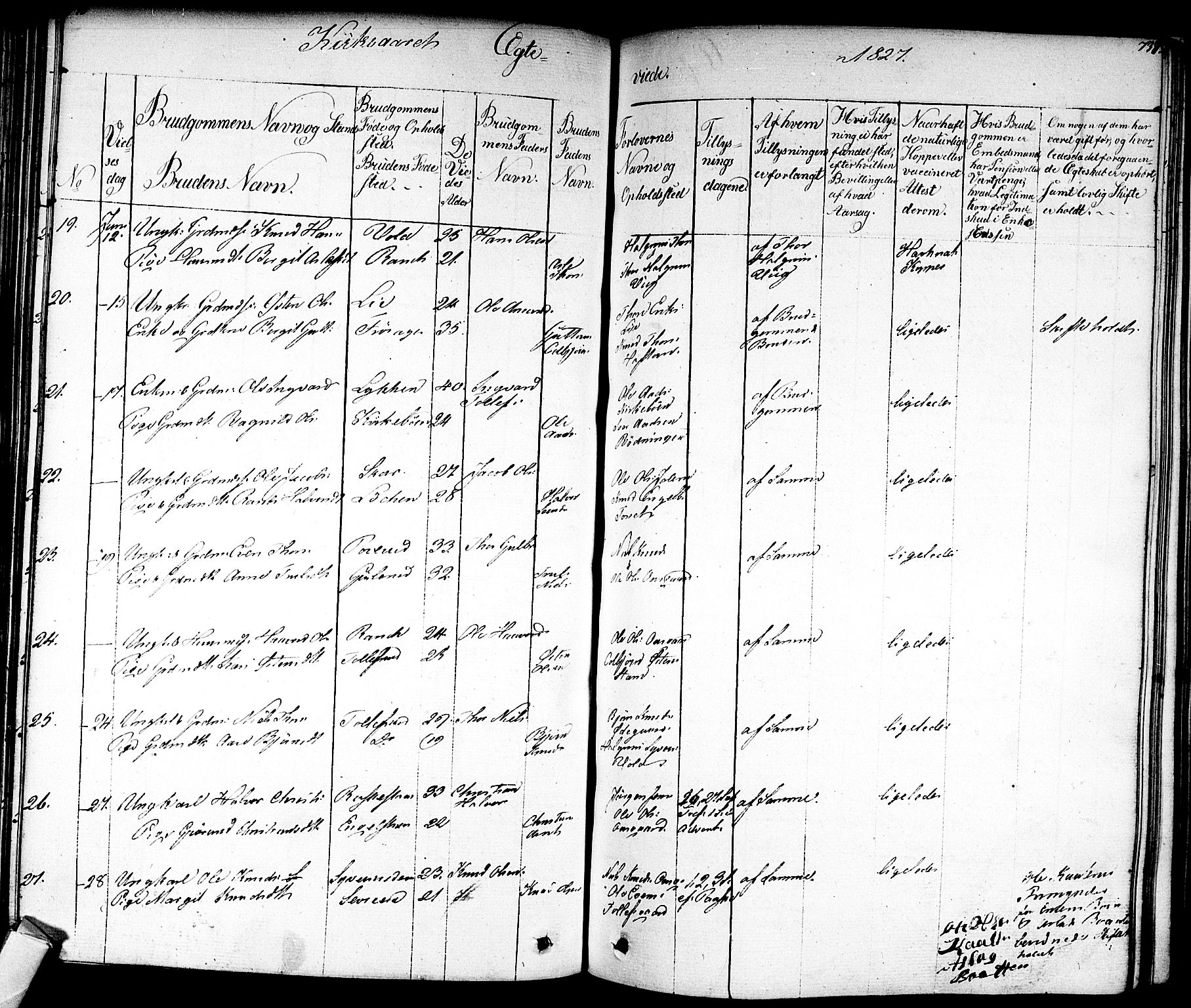 Nes kirkebøker, AV/SAKO-A-236/F/Fa/L0008: Parish register (official) no. 8, 1824-1834, p. 736-737