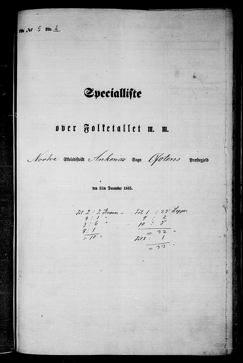RA, 1865 census for Ofoten, 1865, p. 114
