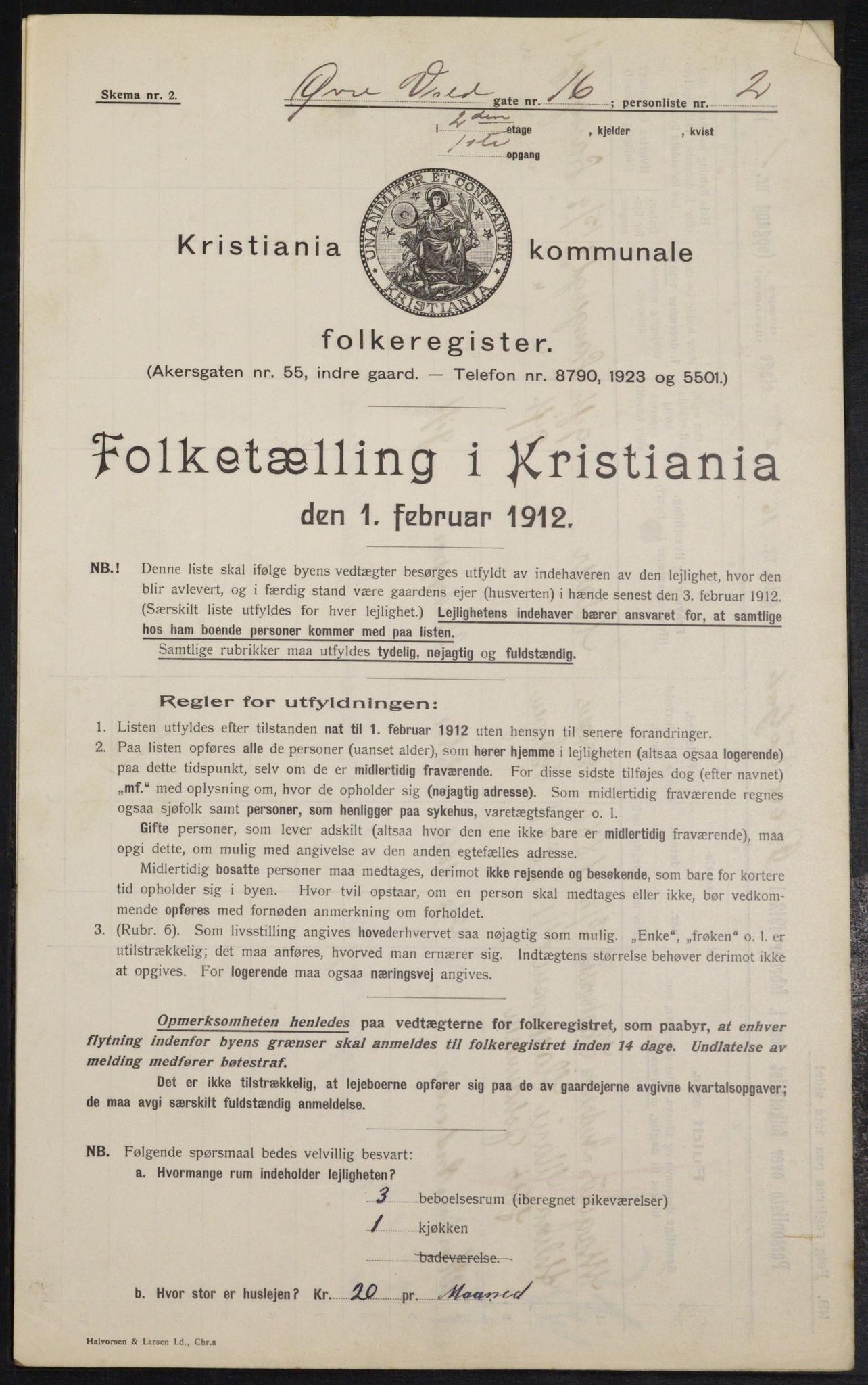 OBA, Municipal Census 1912 for Kristiania, 1912, p. 130282