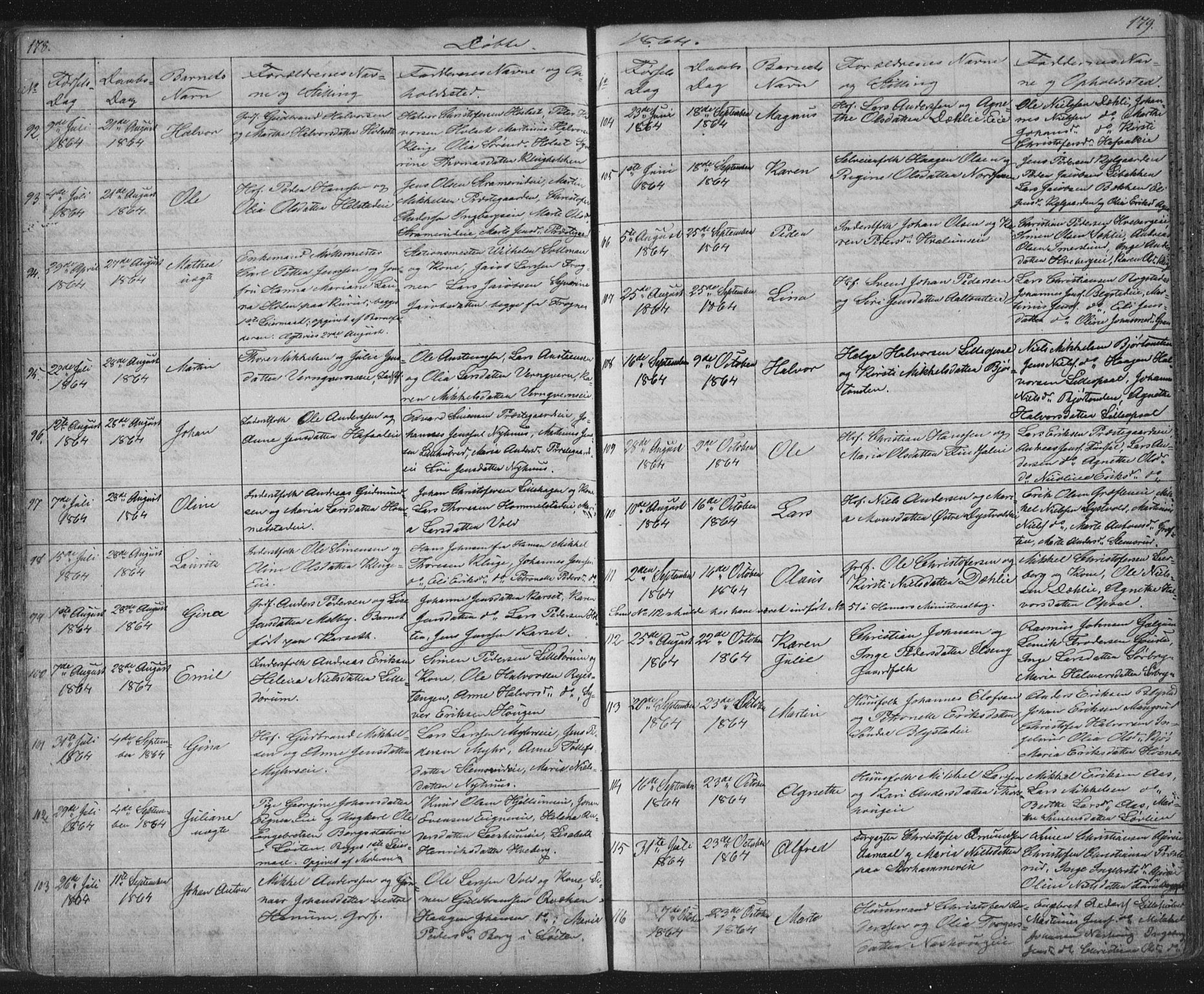 Vang prestekontor, Hedmark, AV/SAH-PREST-008/H/Ha/Hab/L0010A: Parish register (copy) no. 10a, 1854-1896, p. 178-179