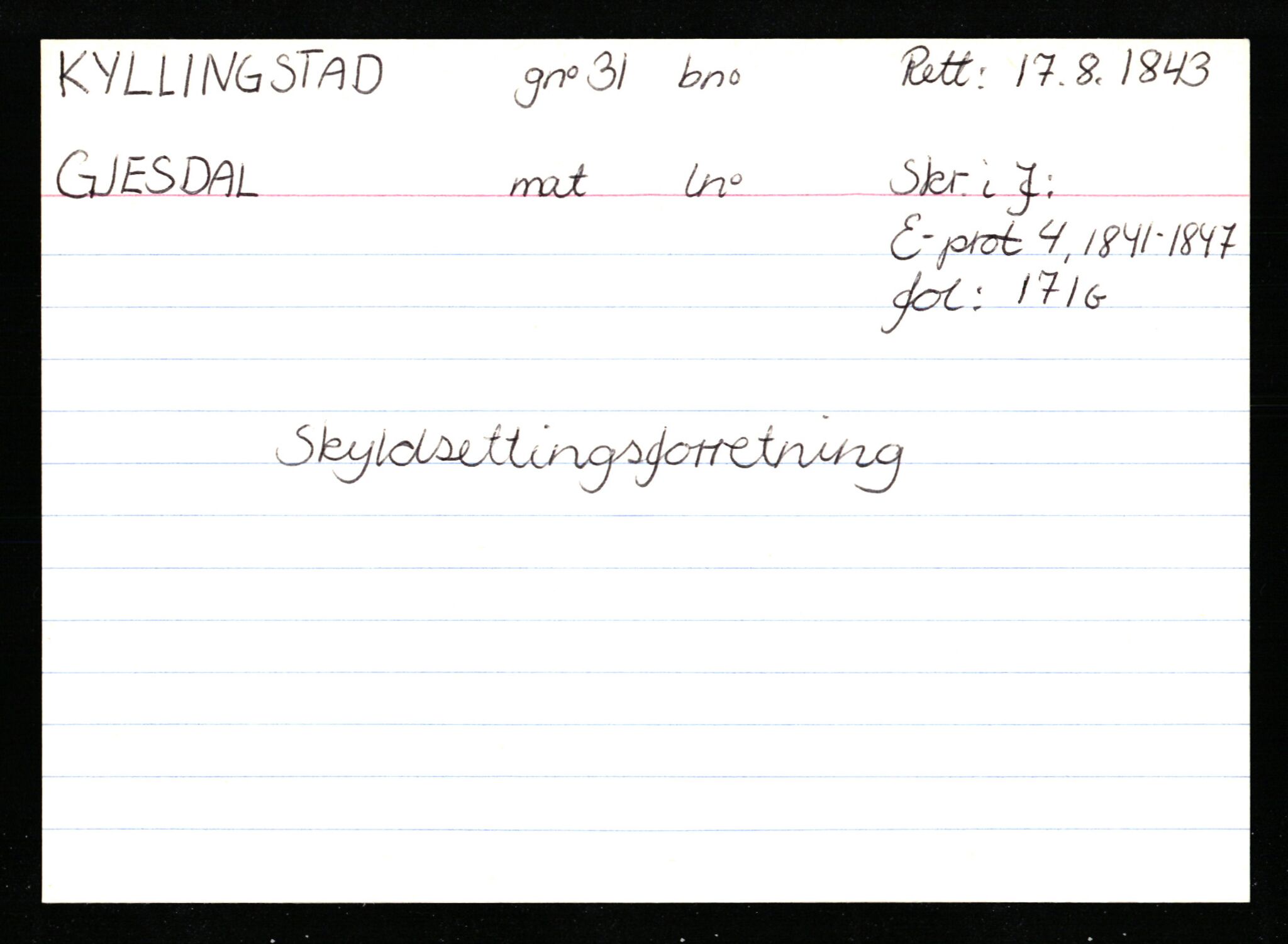 Statsarkivet i Stavanger, AV/SAST-A-101971/03/Y/Ym/L0033: Åstedskort sortert etter gårdsnavn: Kvelland - Lagestranden, 1600-1950, p. 485