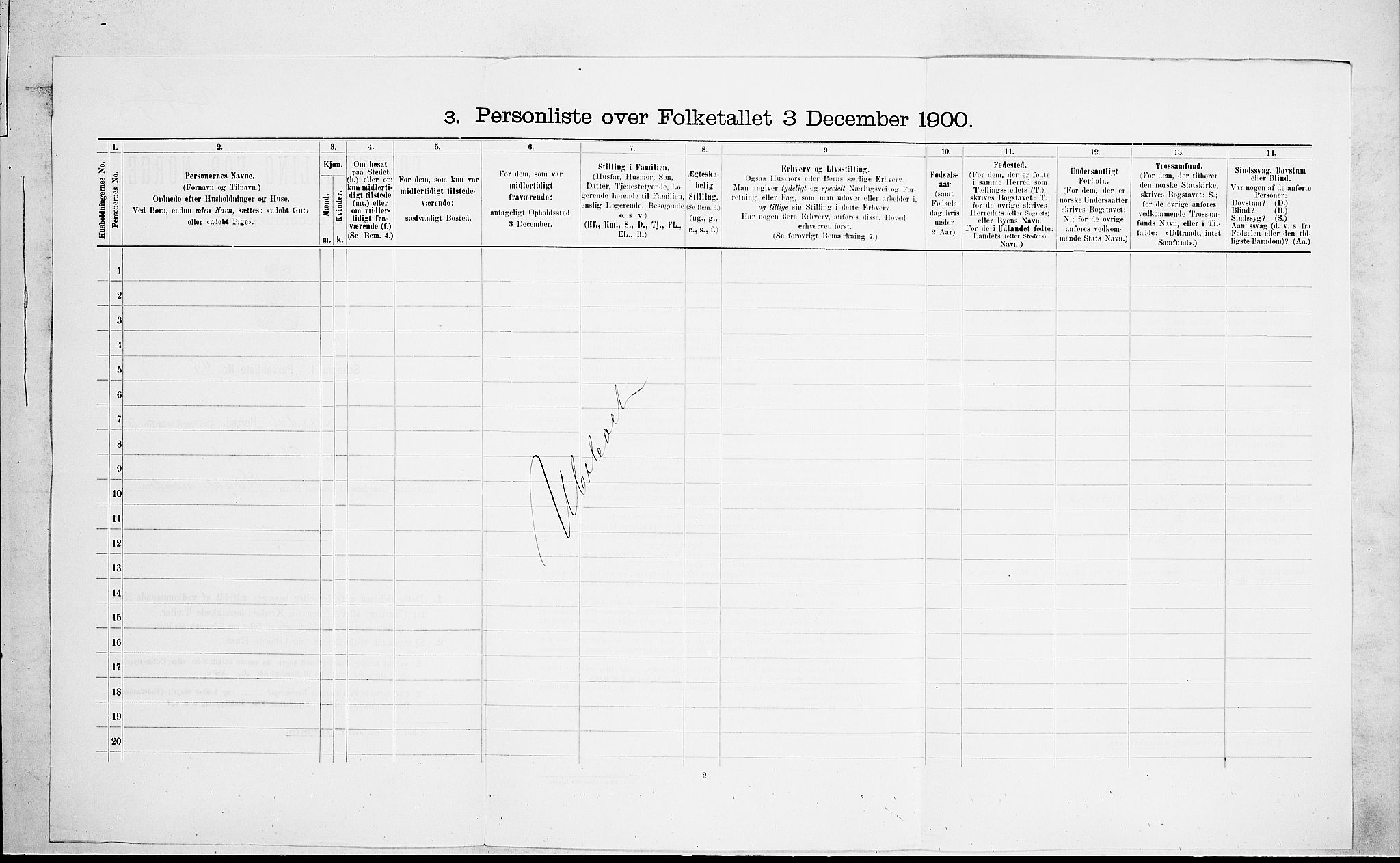 RA, 1900 census for Lardal, 1900, p. 895