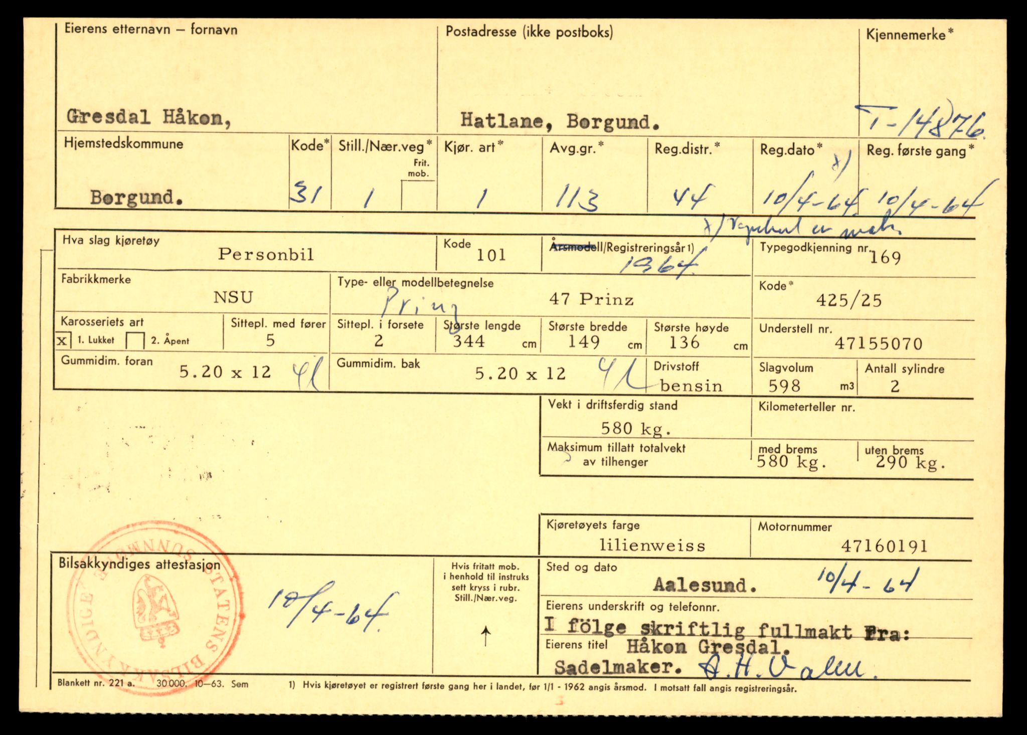 Møre og Romsdal vegkontor - Ålesund trafikkstasjon, AV/SAT-A-4099/F/Fe/L0049: Registreringskort for kjøretøy T 14864 - T 18613, 1927-1998, p. 331