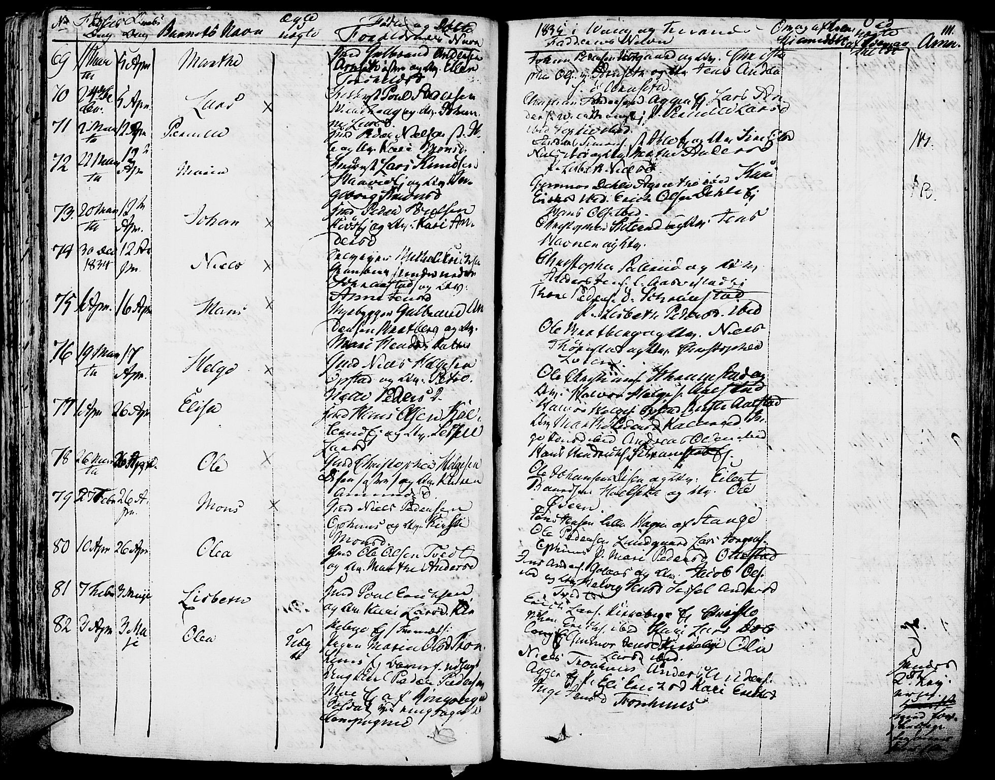 Vang prestekontor, Hedmark, AV/SAH-PREST-008/H/Ha/Haa/L0009: Parish register (official) no. 9, 1826-1841, p. 111