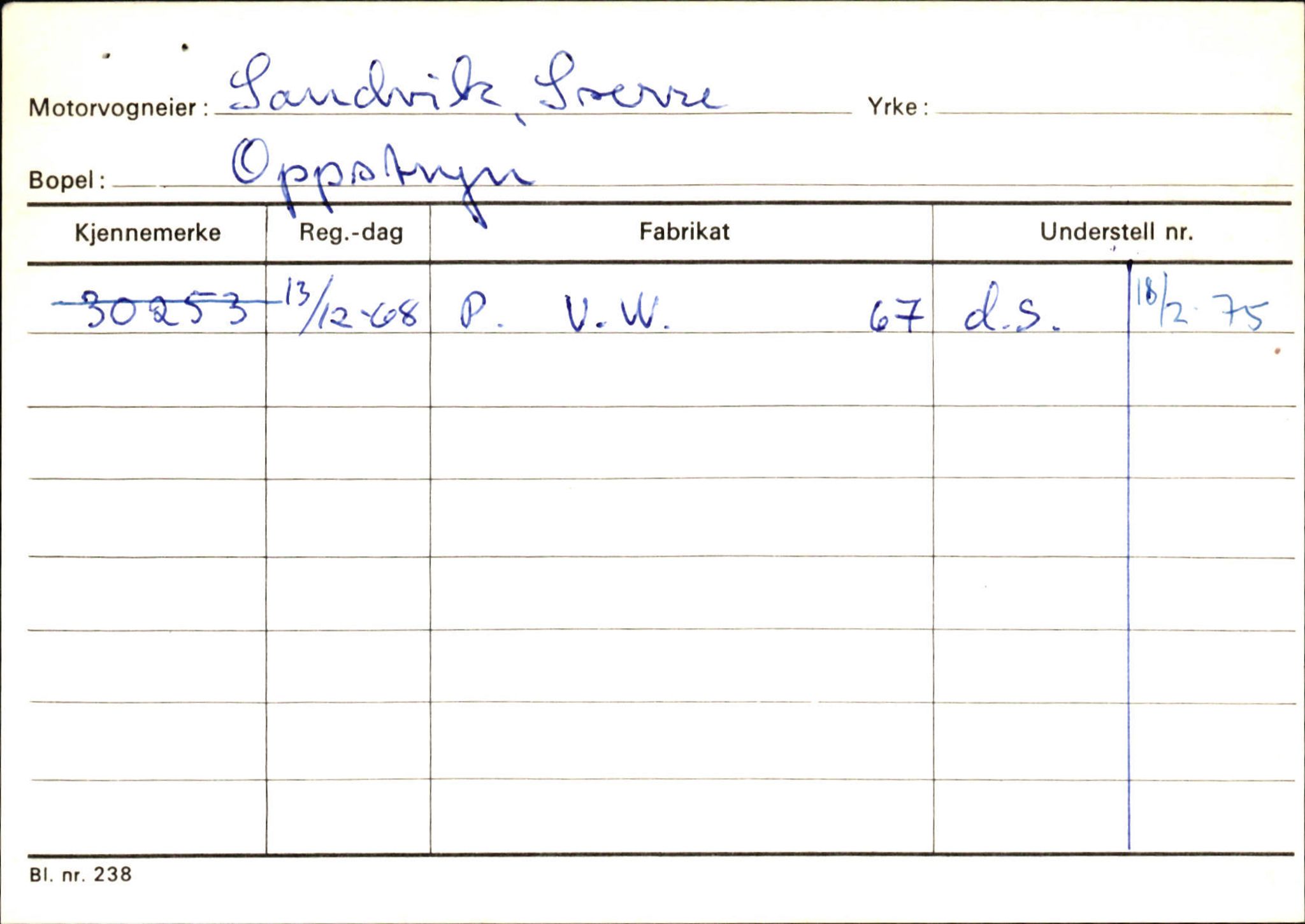 Statens vegvesen, Sogn og Fjordane vegkontor, AV/SAB-A-5301/4/F/L0131: Eigarregister Høyanger P-Å. Stryn S-Å, 1945-1975, p. 1206