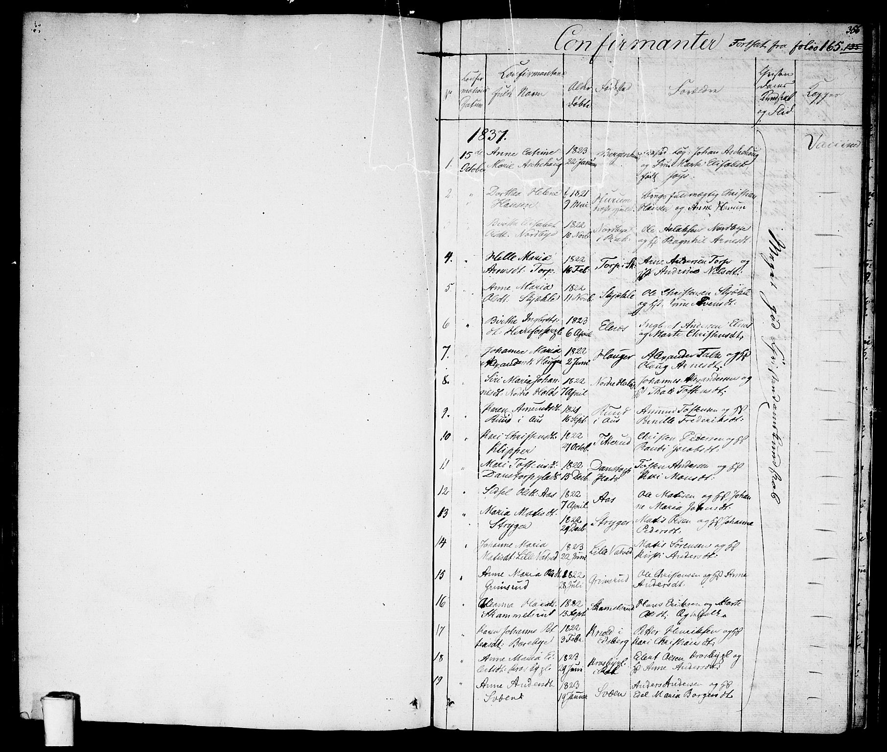 Rakkestad prestekontor Kirkebøker, SAO/A-2008/F/Fa/L0007: Parish register (official) no. I 7, 1825-1841, p. 356
