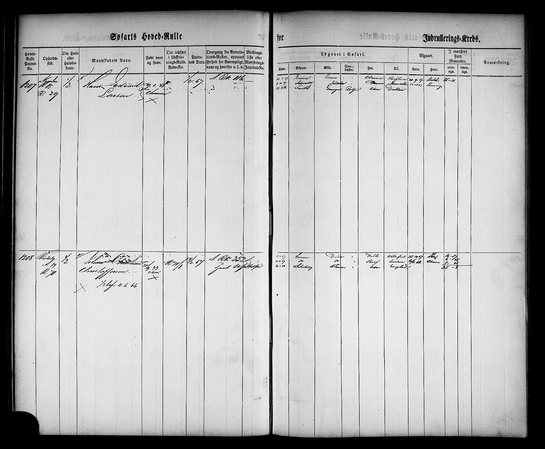 Oslo mønstringskontor, AV/SAO-A-10569g/F/Fc/Fcb/L0002: Hovedrulle, 1864-1868, p. 56