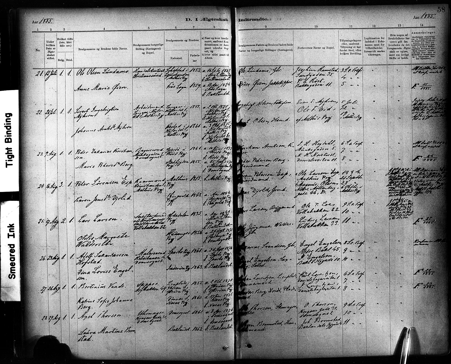 Ministerialprotokoller, klokkerbøker og fødselsregistre - Sør-Trøndelag, AV/SAT-A-1456/604/L0189: Parish register (official) no. 604A10, 1878-1892, p. 58