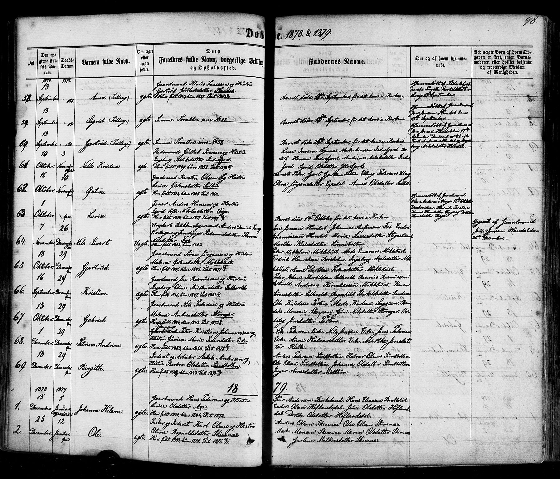 Hyllestad sokneprestembete, SAB/A-80401: Parish register (official) no. A 1, 1861-1886, p. 98