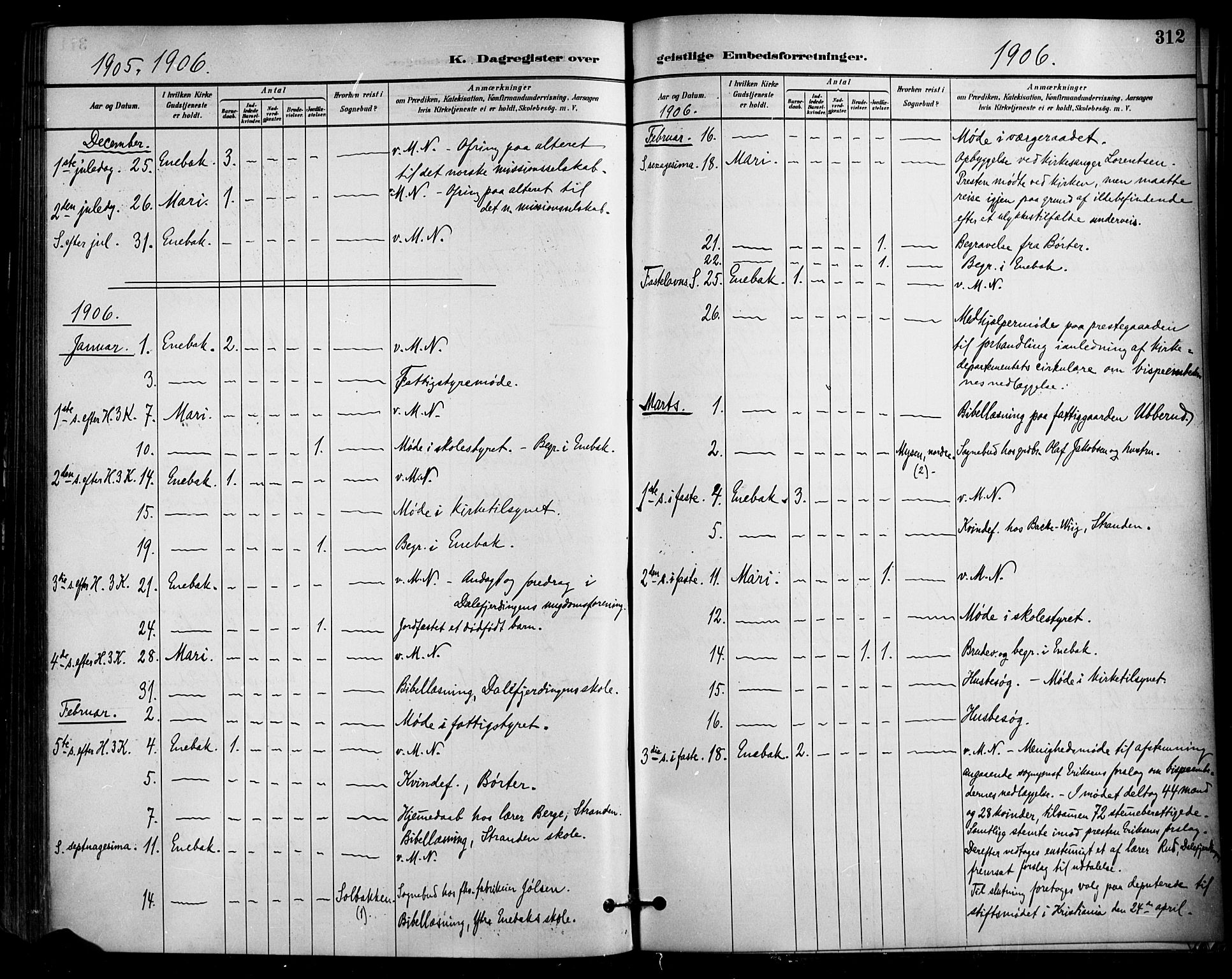 Enebakk prestekontor Kirkebøker, SAO/A-10171c/F/Fa/L0016: Parish register (official) no. I 16, 1883-1898, p. 312