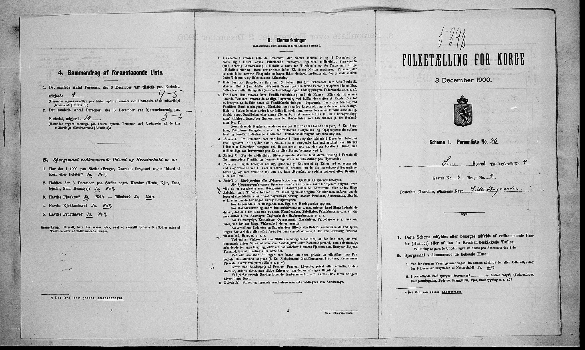 RA, 1900 census for Sem, 1900, p. 581