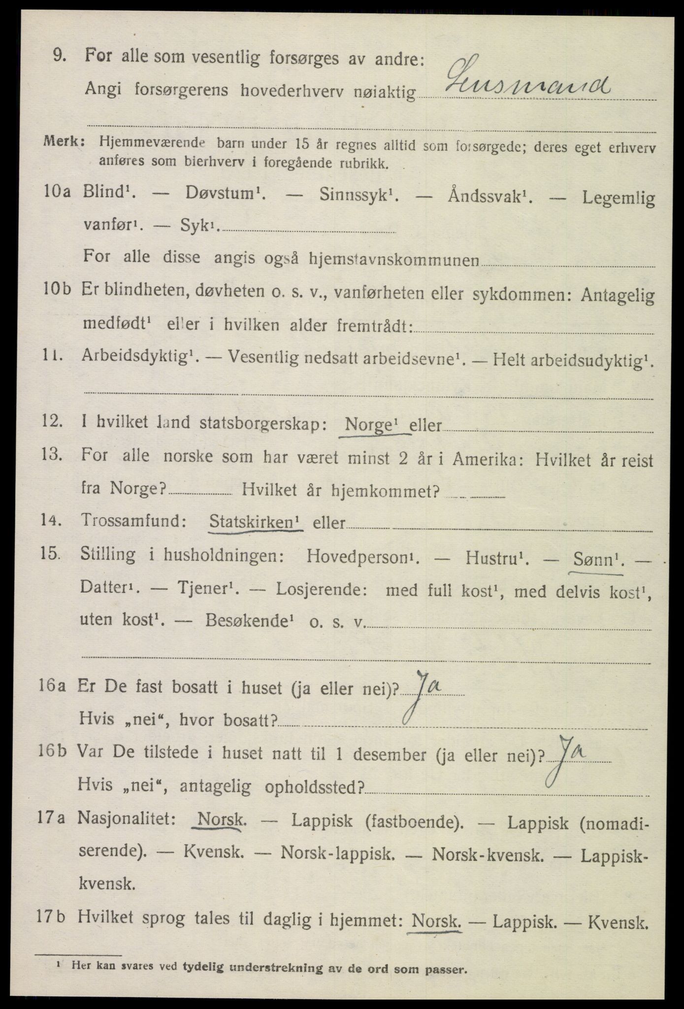 SAT, 1920 census for Leksvik, 1920, p. 4705