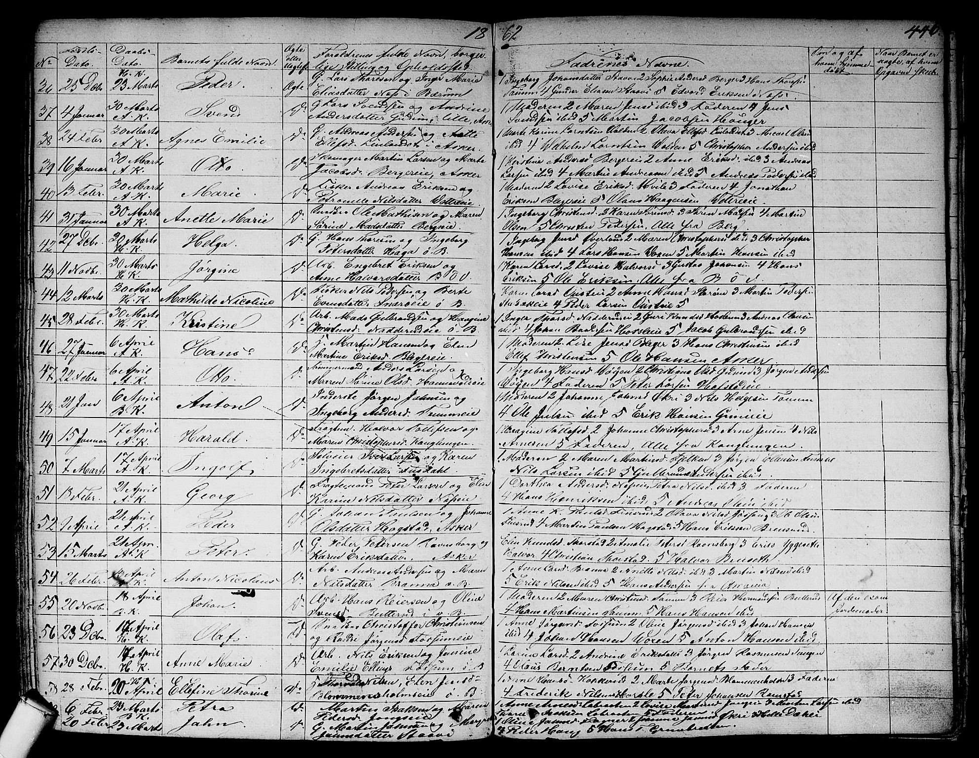 Asker prestekontor Kirkebøker, SAO/A-10256a/F/Fa/L0007: Parish register (official) no. I 7, 1825-1864, p. 446