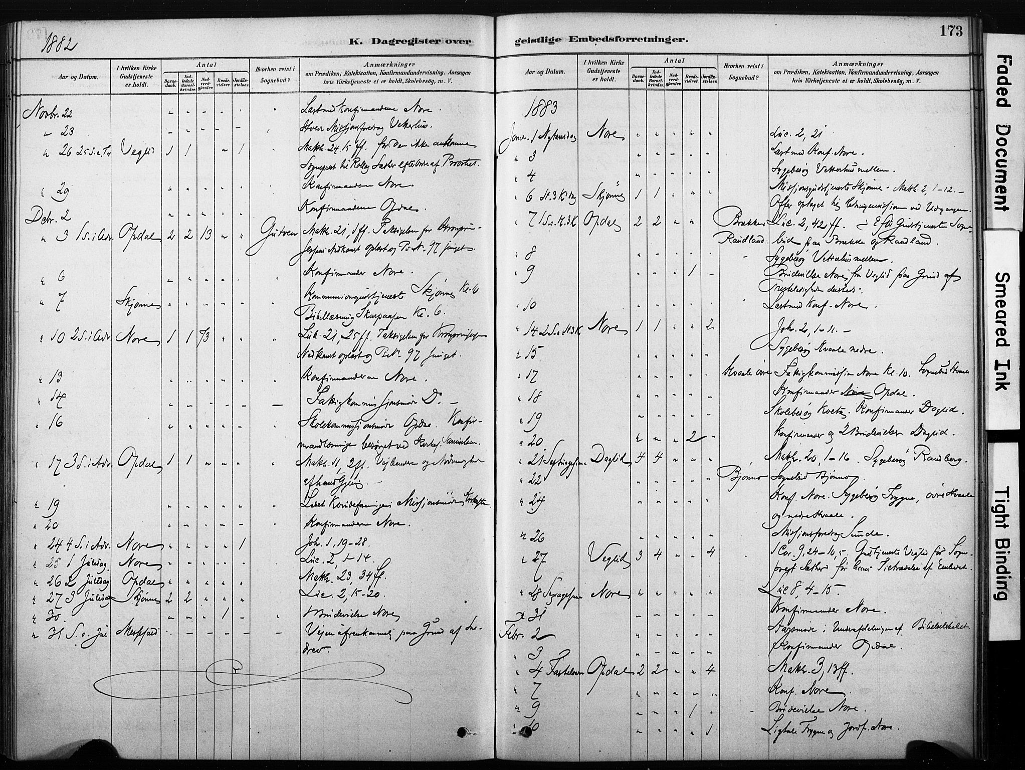 Nore kirkebøker, AV/SAKO-A-238/F/Fb/L0001: Parish register (official) no. II 1, 1878-1886, p. 173