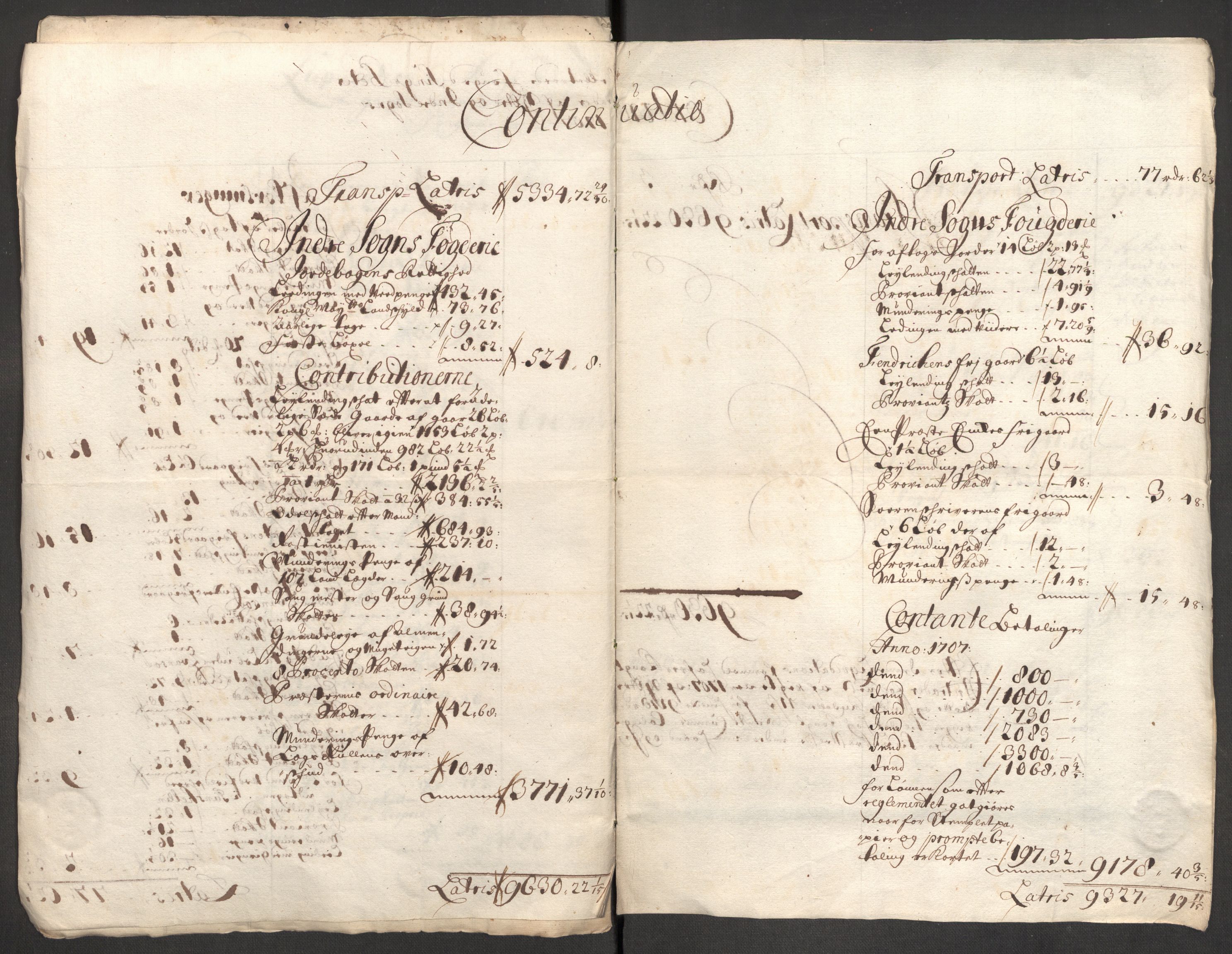 Rentekammeret inntil 1814, Reviderte regnskaper, Fogderegnskap, AV/RA-EA-4092/R52/L3314: Fogderegnskap Sogn, 1705-1707, p. 424