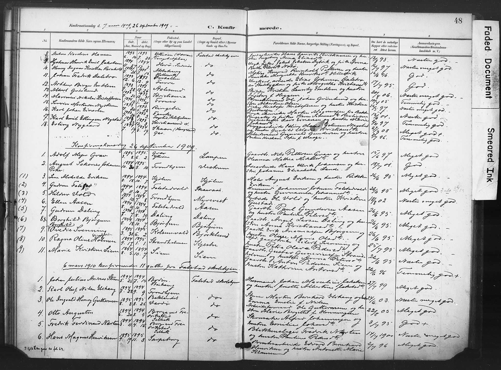 Ministerialprotokoller, klokkerbøker og fødselsregistre - Nord-Trøndelag, SAT/A-1458/719/L0179: Parish register (official) no. 719A02, 1901-1923, p. 48