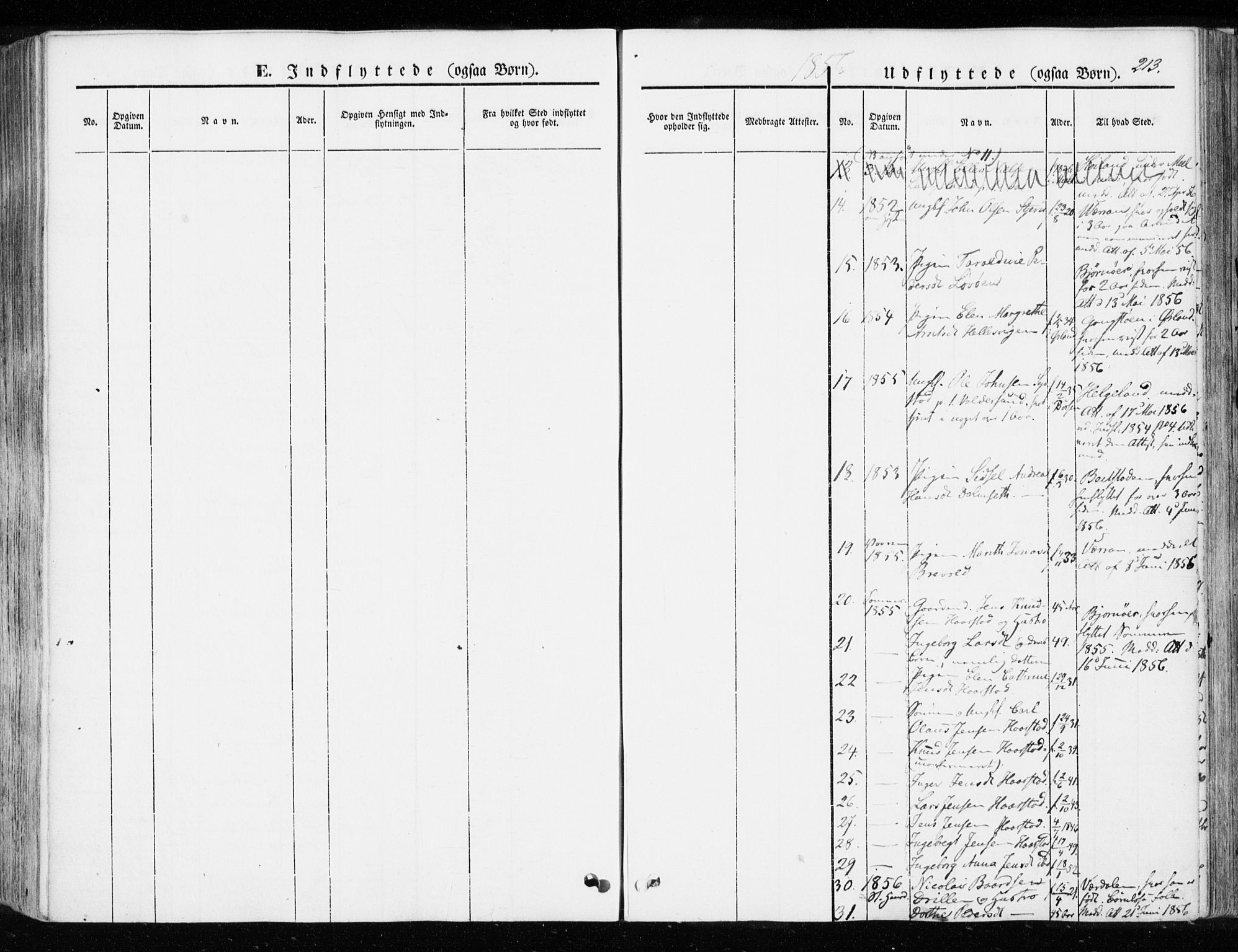 Ministerialprotokoller, klokkerbøker og fødselsregistre - Sør-Trøndelag, AV/SAT-A-1456/655/L0677: Parish register (official) no. 655A06, 1847-1860, p. 213