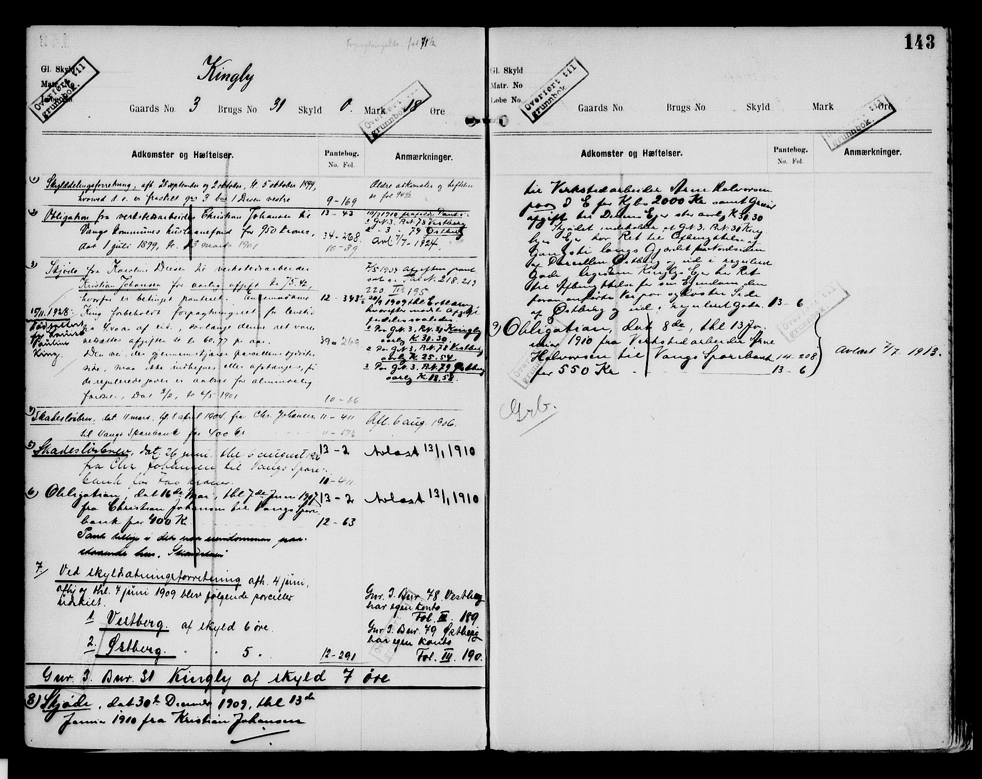 Nord-Hedmark sorenskriveri, SAH/TING-012/H/Ha/Had/Hade/L0002: Mortgage register no. 4.2, 1893-1940, p. 143