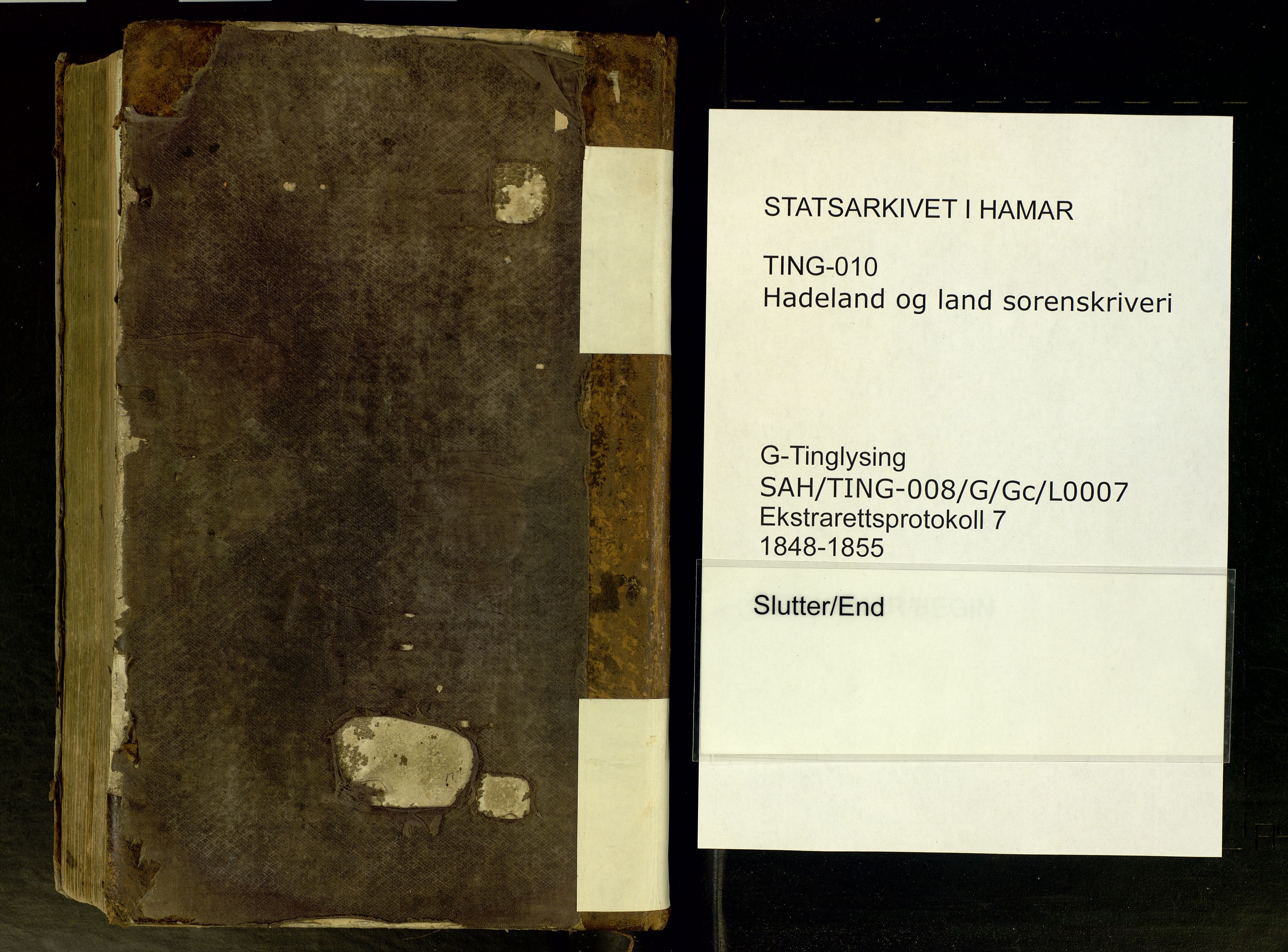 Hadeland og Land tingrett, AV/SAH-TING-010/G/Gc/L0007: Ekstrarettsprotokoll, 1848-1855