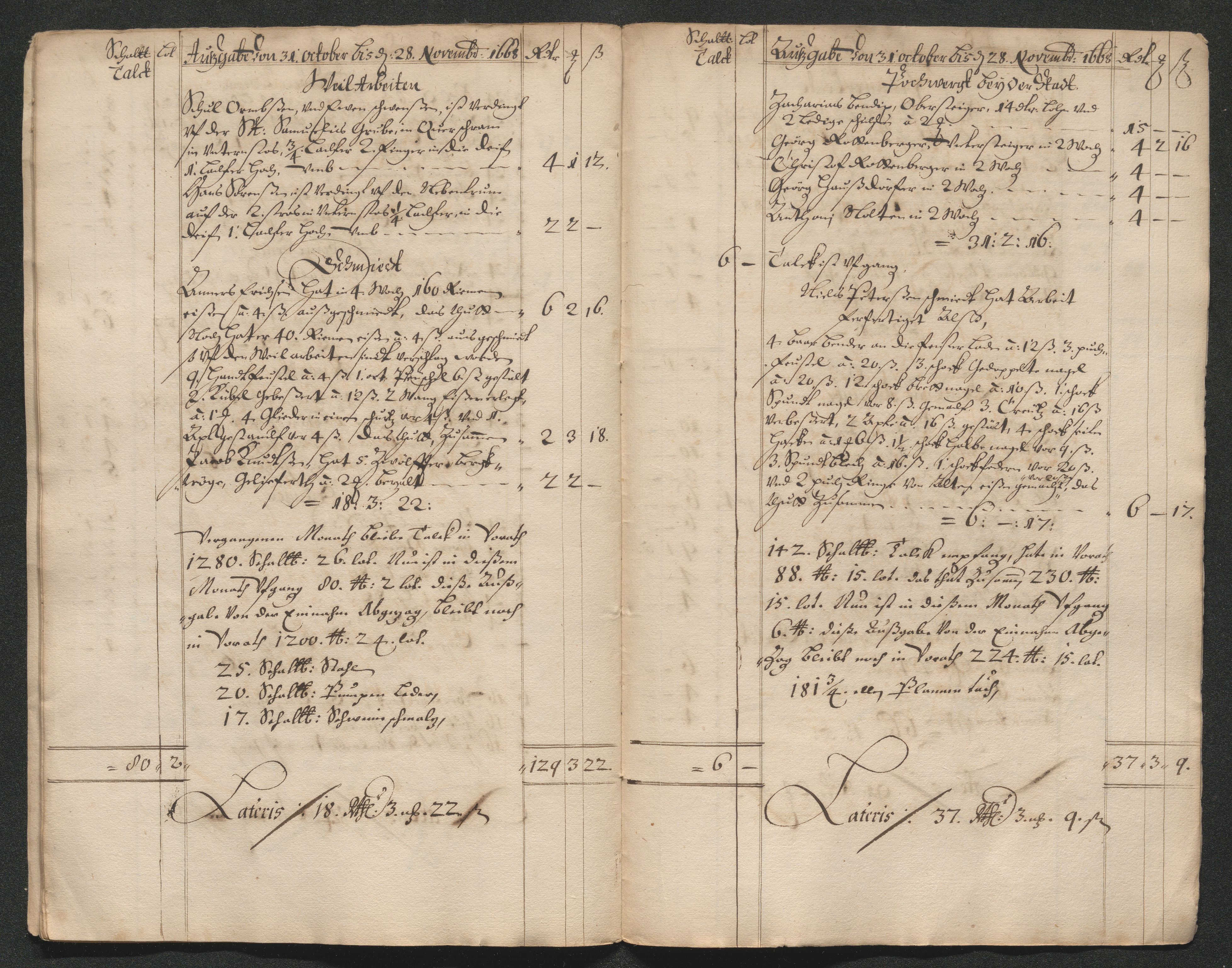 Kongsberg Sølvverk 1623-1816, SAKO/EA-3135/001/D/Dc/Dcd/L0041: Utgiftsregnskap for gruver m.m. , 1668, p. 323