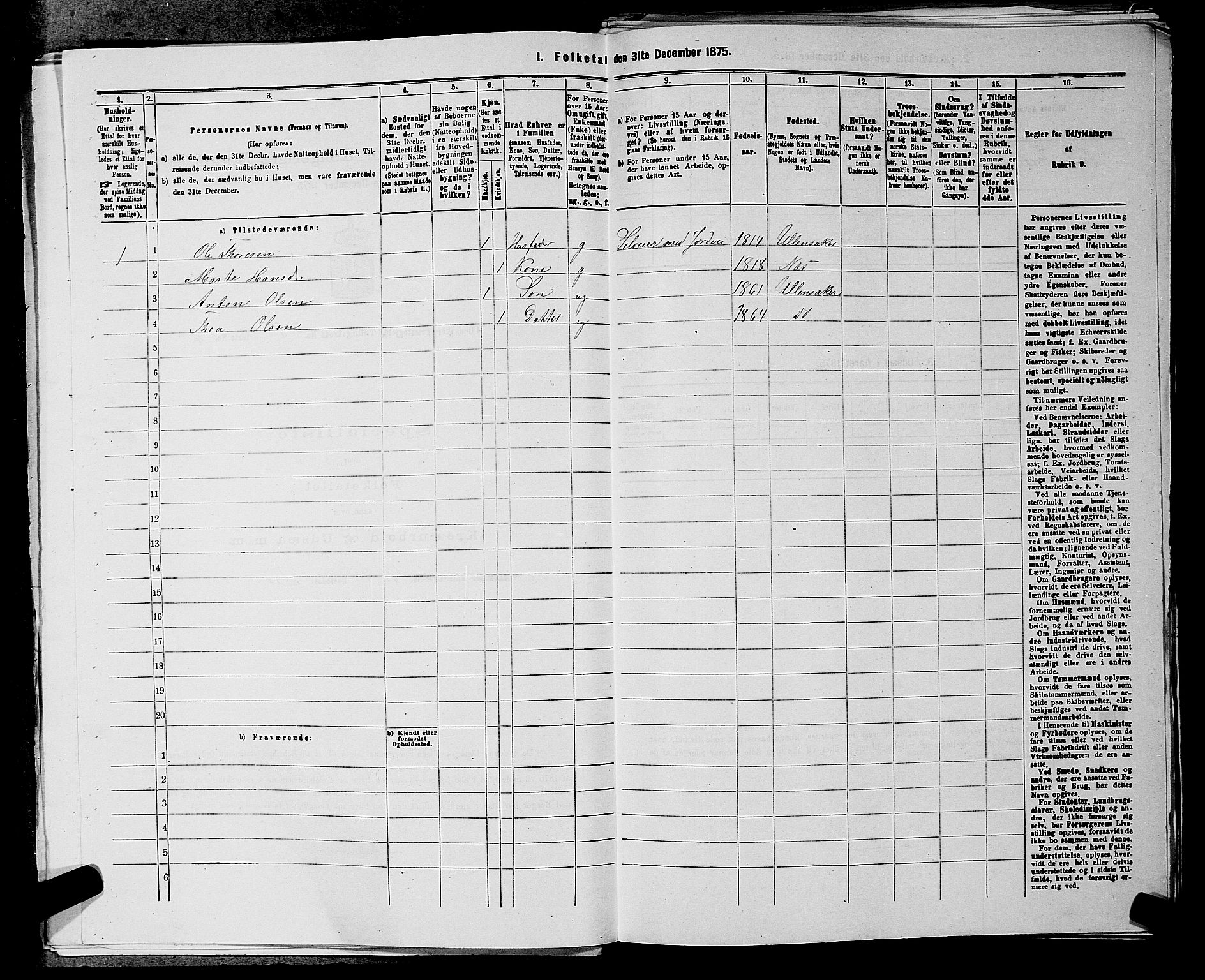 RA, 1875 census for 0235P Ullensaker, 1875, p. 773