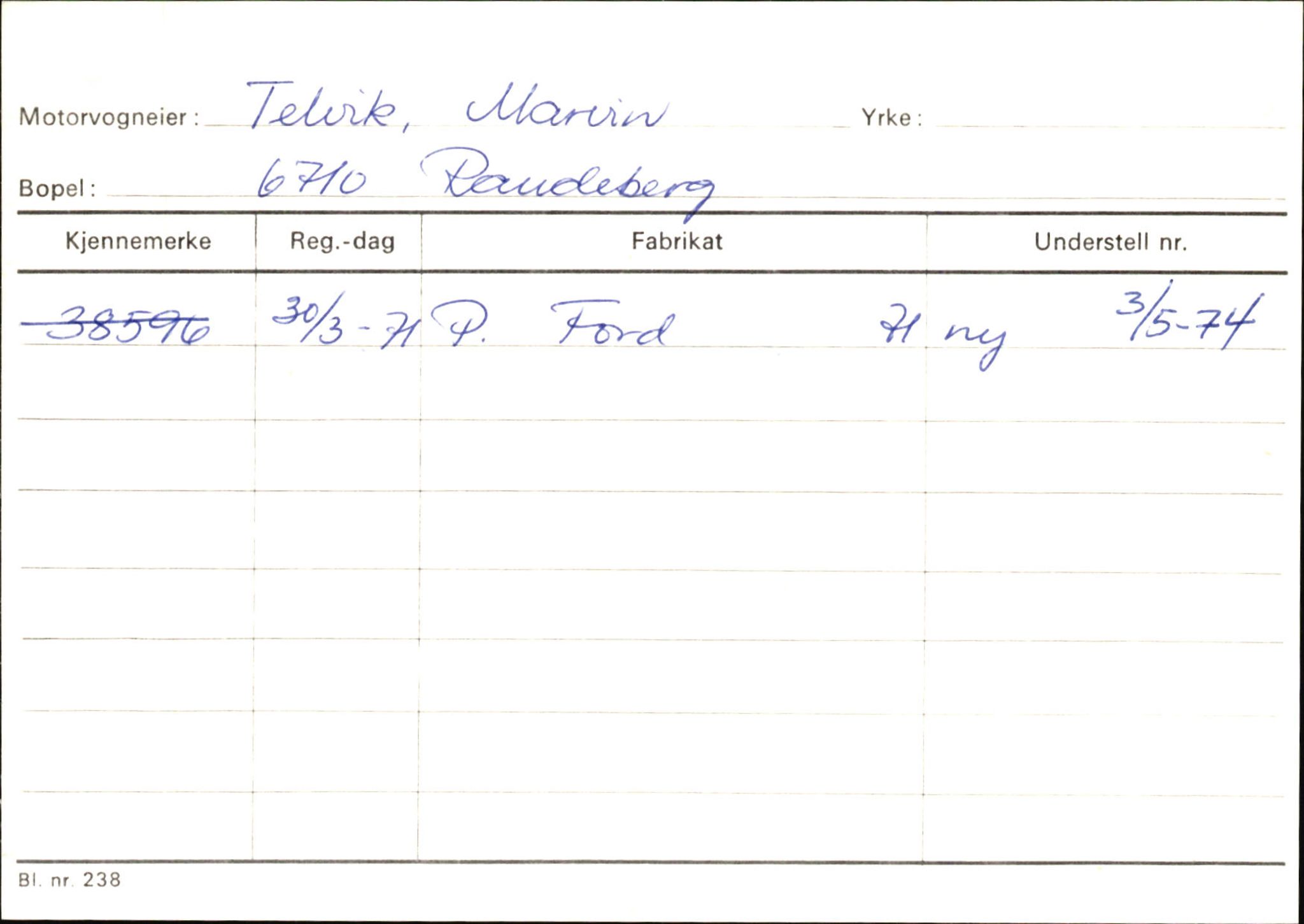 Statens vegvesen, Sogn og Fjordane vegkontor, AV/SAB-A-5301/4/F/L0145: Registerkort Vågsøy S-Å. Årdal I-P, 1945-1975, p. 436