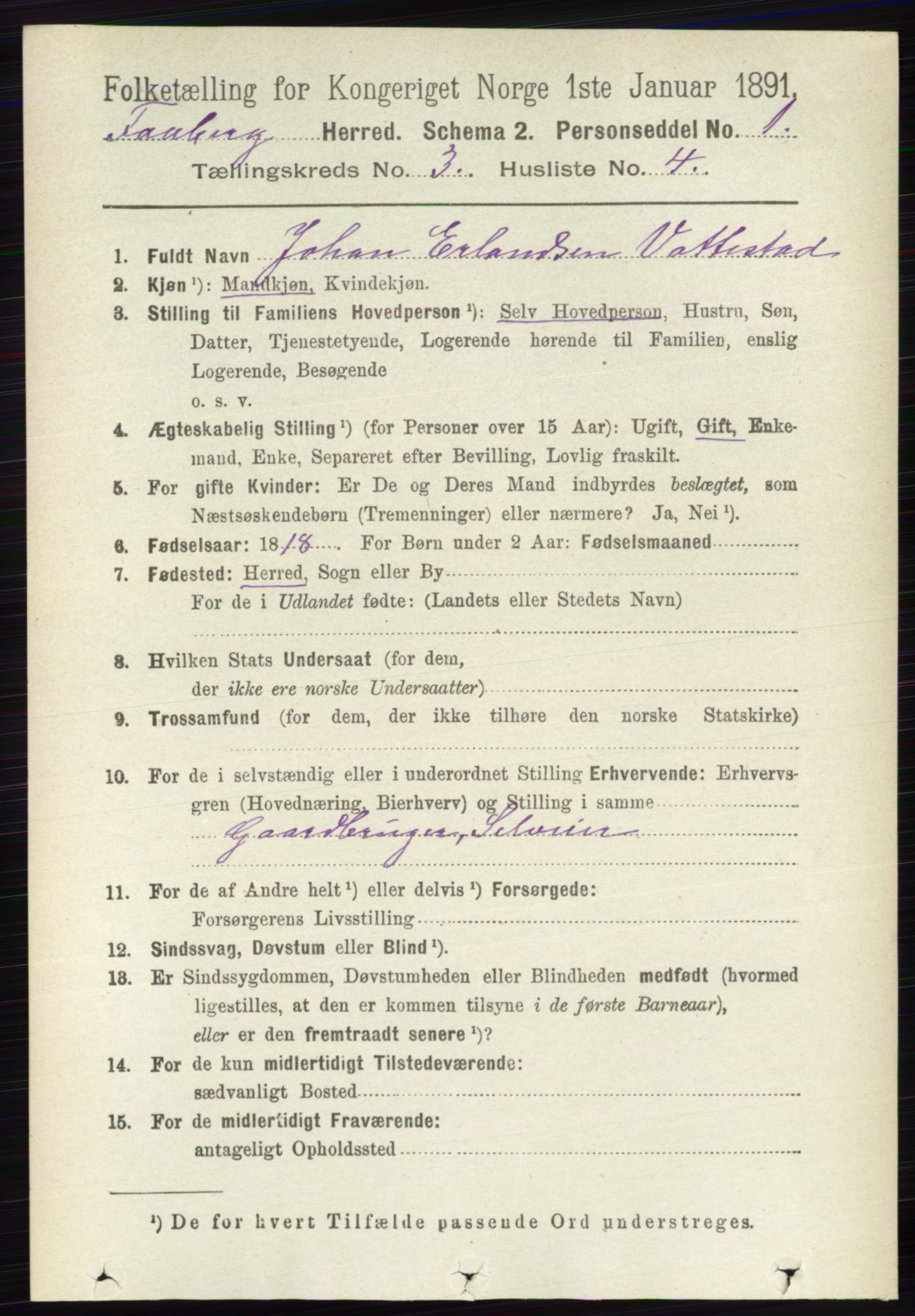 RA, 1891 census for 0524 Fåberg, 1891, p. 879