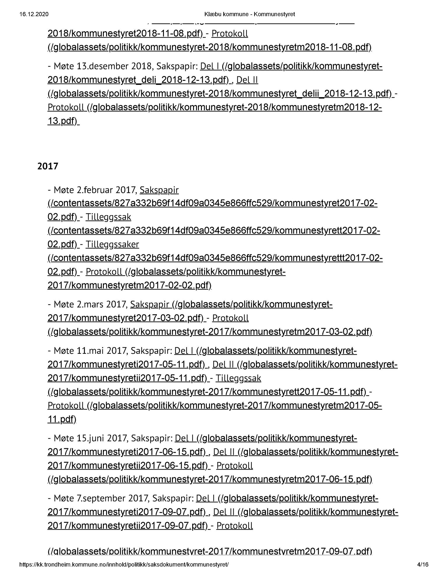 Klæbu Kommune, TRKO/KK/01-KS/L001: Kommunestyret - Dokumentoversikt, 2009-2019, p. 4