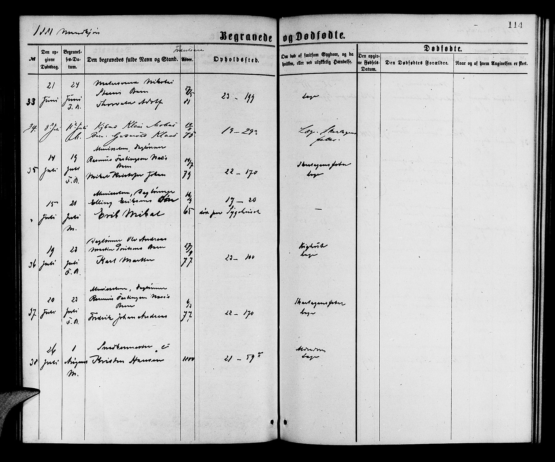 Korskirken sokneprestembete, AV/SAB-A-76101/H/Hab: Parish register (copy) no. E 3, 1871-1883, p. 114