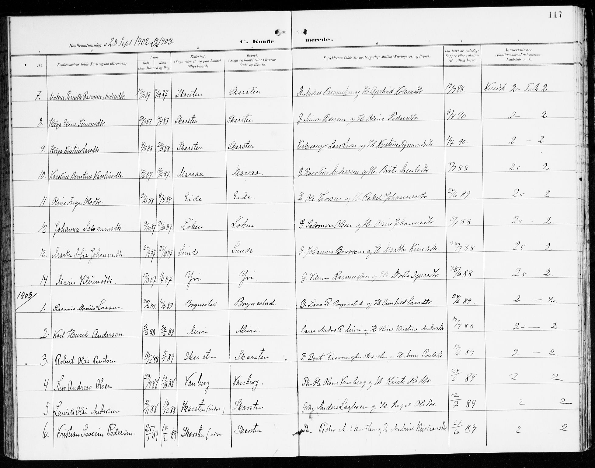 Innvik sokneprestembete, AV/SAB-A-80501: Parish register (official) no. C 2, 1900-1920, p. 117