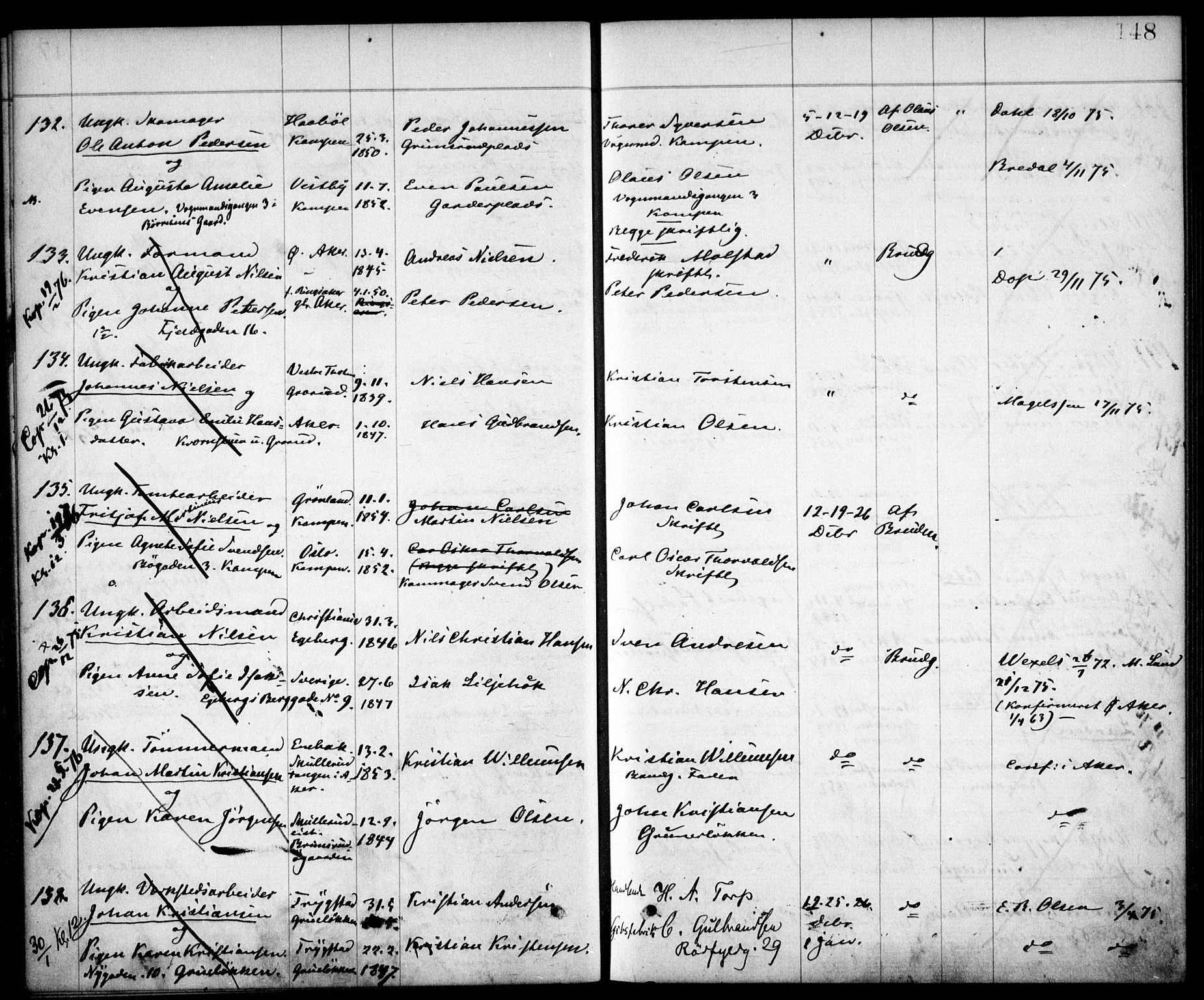 Østre Aker prestekontor Kirkebøker, AV/SAO-A-10840/H/Ha/L0001: Banns register no. I 1, 1861-1878, p. 148