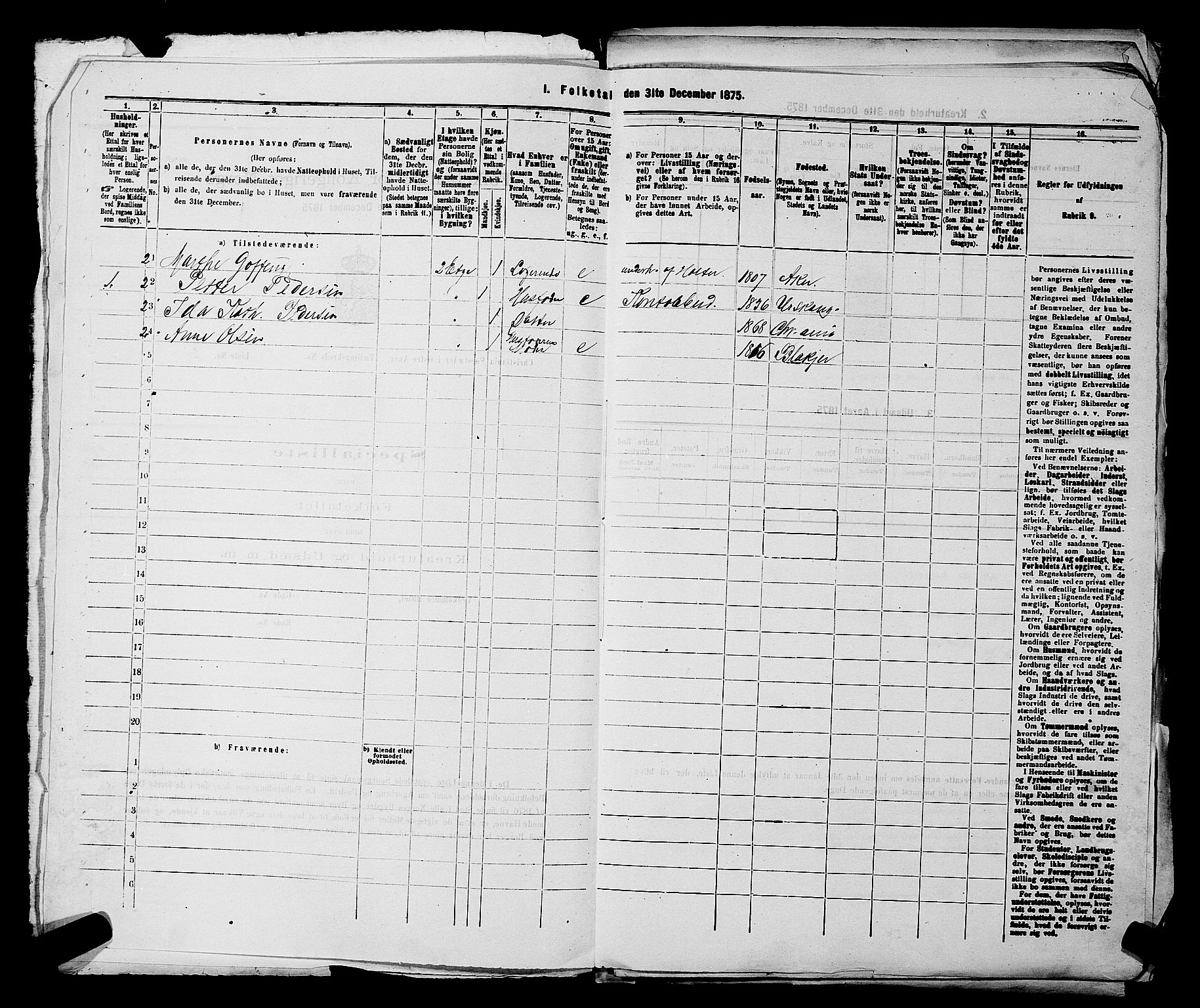 RA, 1875 census for 0218bP Østre Aker, 1875, p. 171