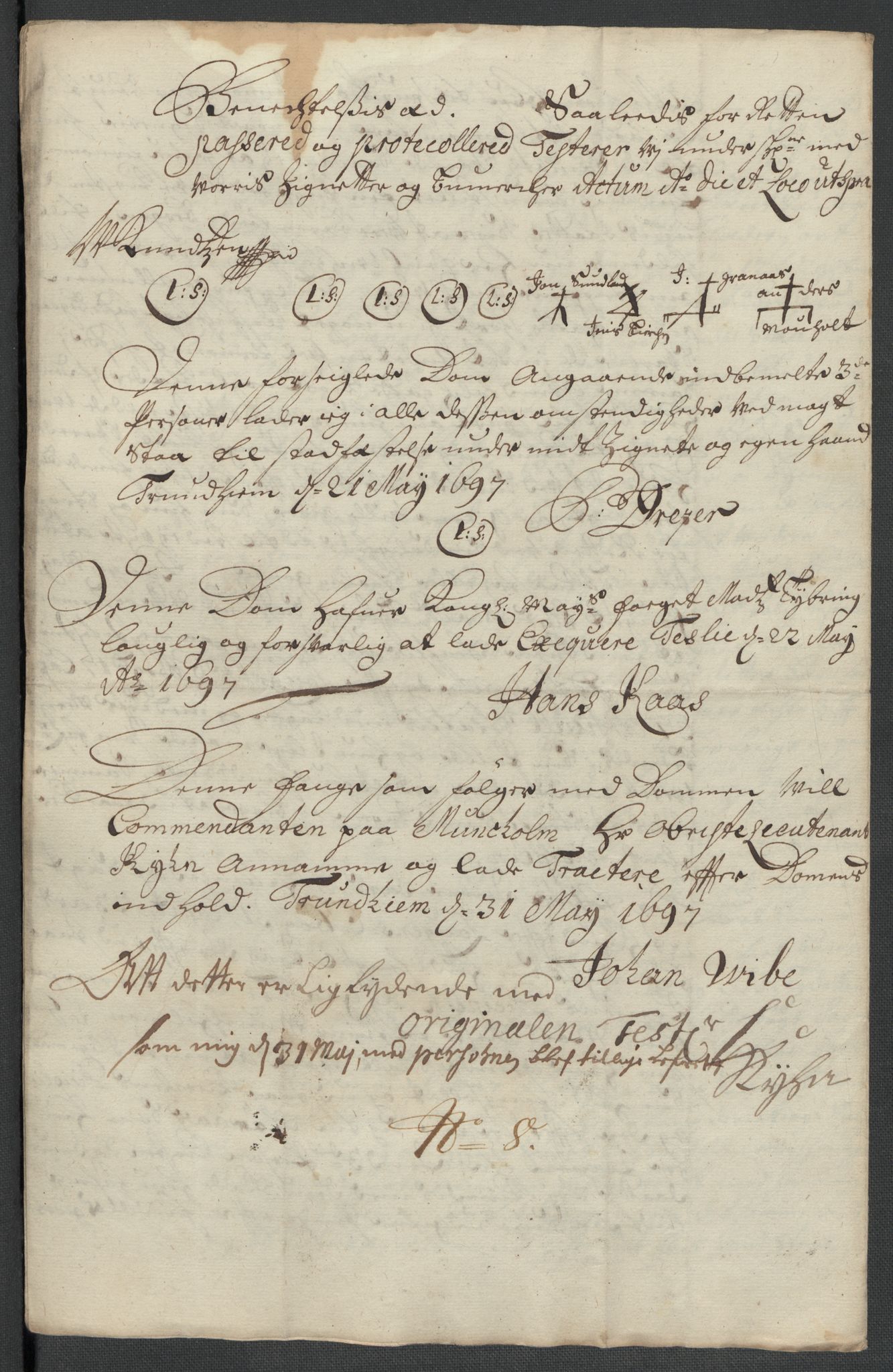 Rentekammeret inntil 1814, Reviderte regnskaper, Fogderegnskap, AV/RA-EA-4092/R61/L4106: Fogderegnskap Strinda og Selbu, 1696-1697, p. 283