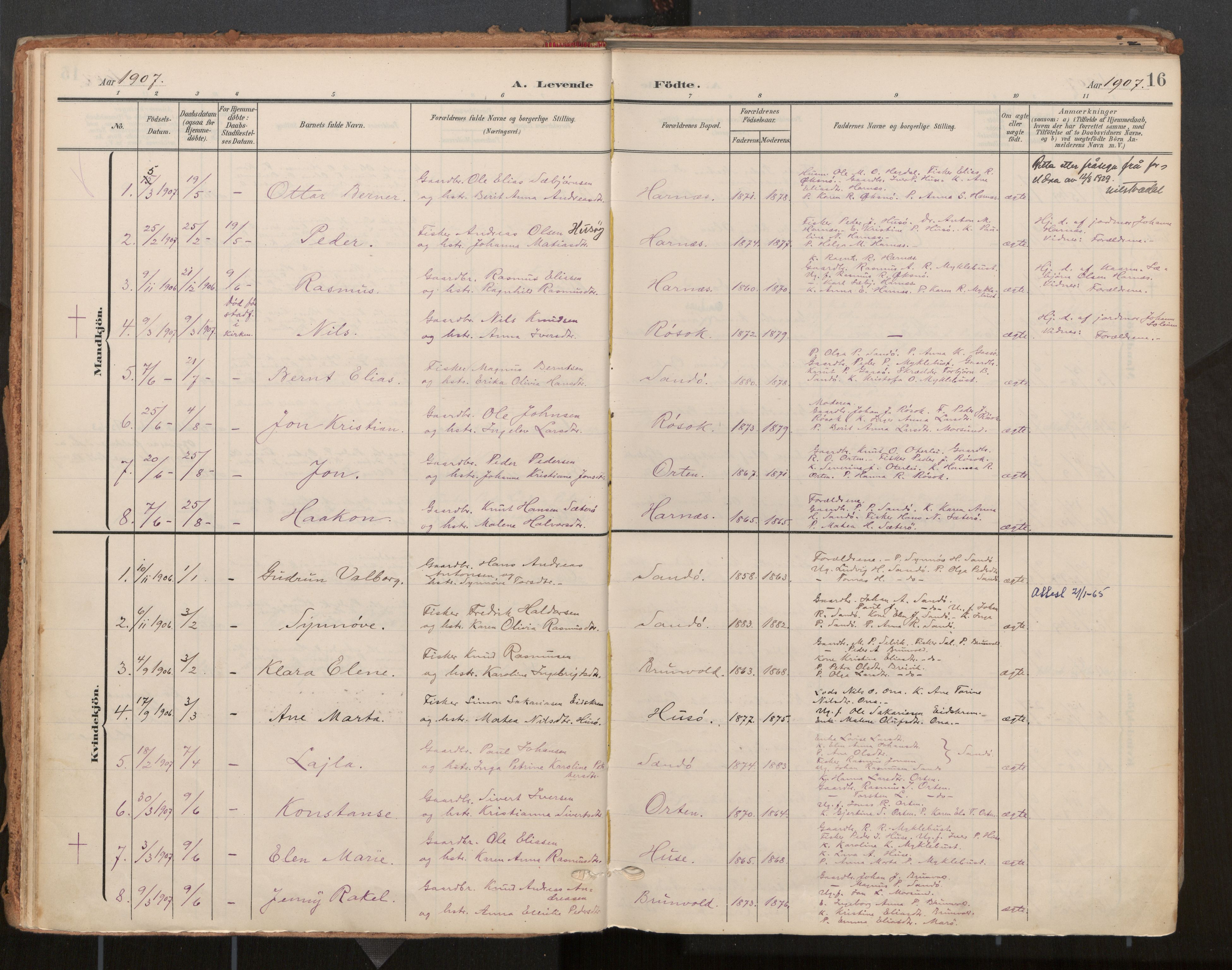 Ministerialprotokoller, klokkerbøker og fødselsregistre - Møre og Romsdal, AV/SAT-A-1454/561/L0730: Parish register (official) no. 561A04, 1901-1929, p. 16