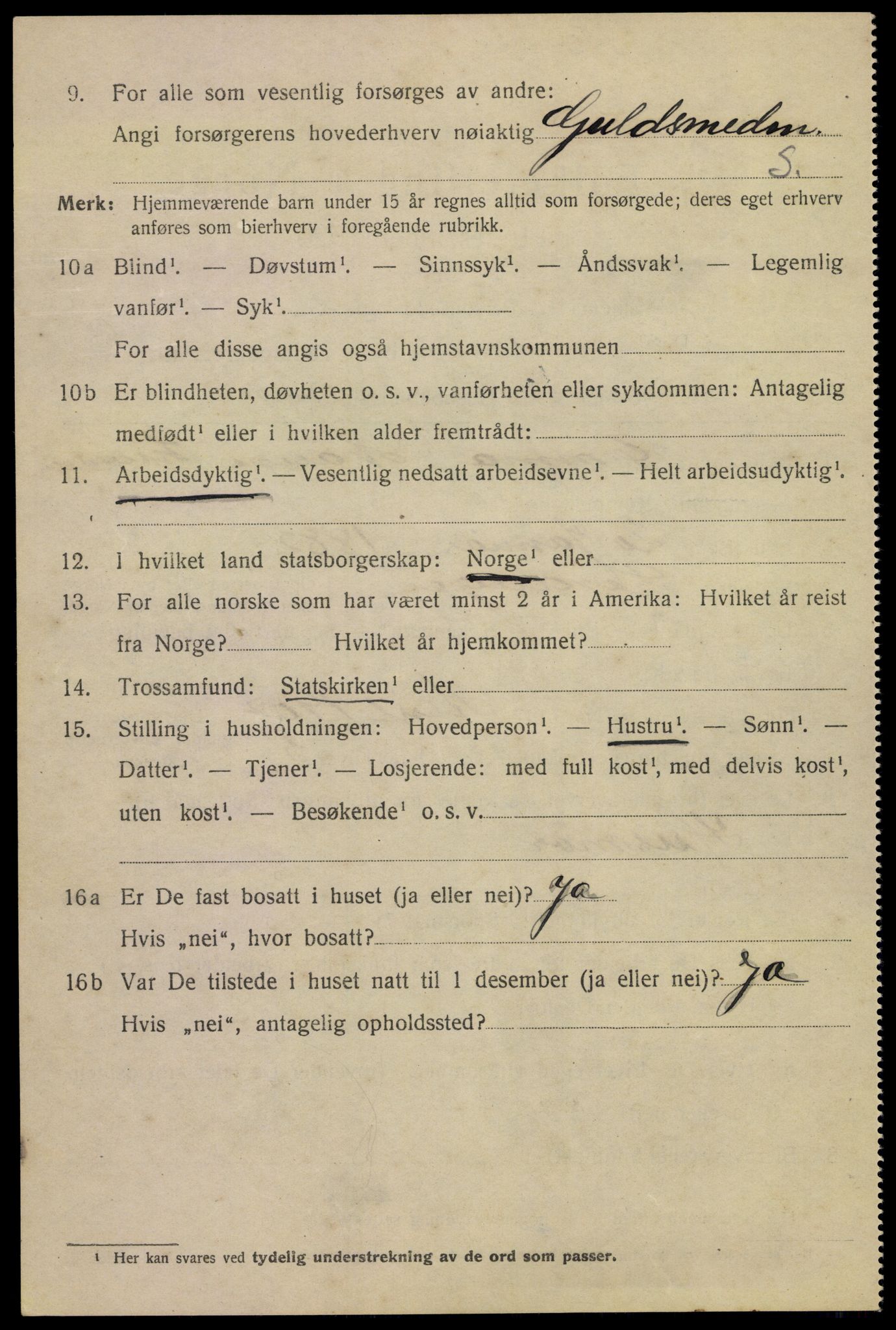 SAKO, 1920 census for Kragerø, 1920, p. 5590