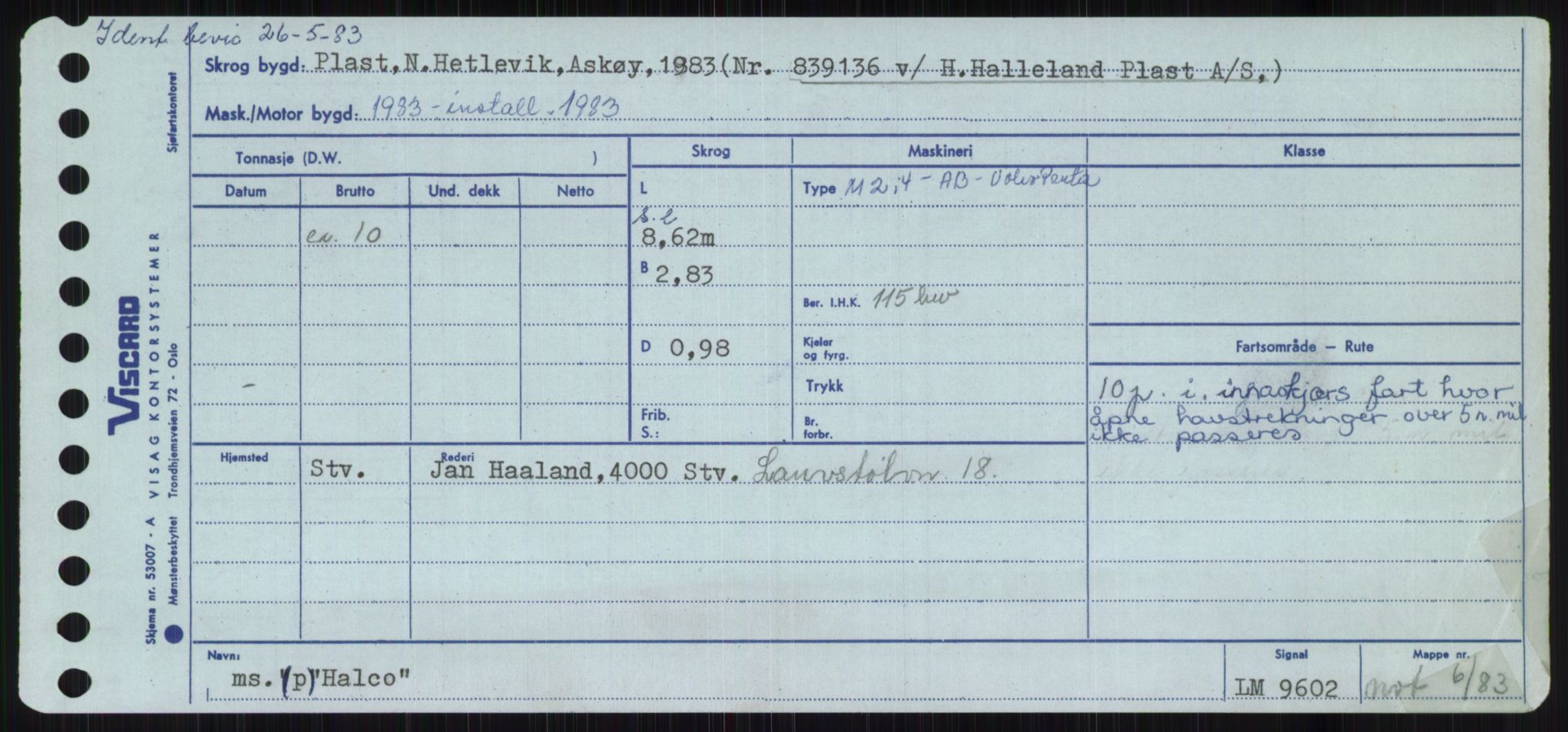 Sjøfartsdirektoratet med forløpere, Skipsmålingen, RA/S-1627/H/Ha/L0002/0002: Fartøy, Eik-Hill / Fartøy, G-Hill, p. 407