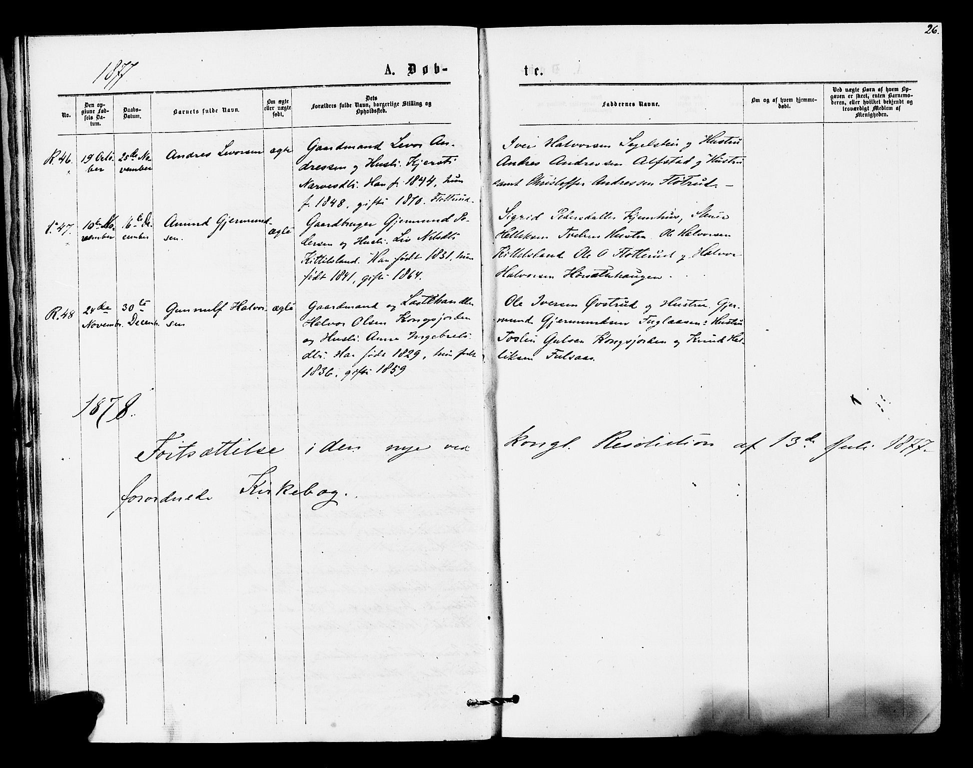 Rollag kirkebøker, AV/SAKO-A-240/F/Fa/L0010: Parish register (official) no. I 10, 1874-1877, p. 26