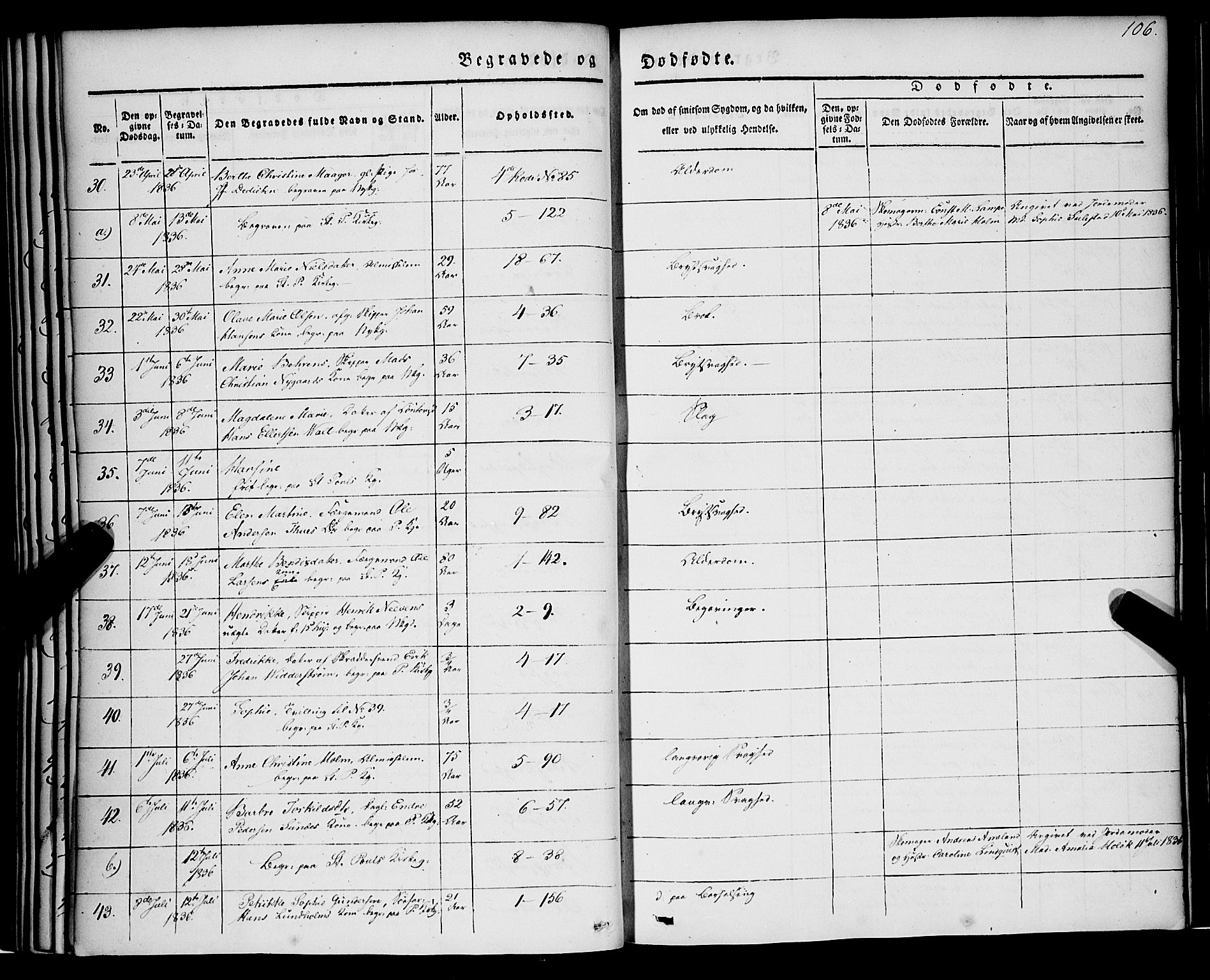 Nykirken Sokneprestembete, AV/SAB-A-77101/H/Haa/L0041: Parish register (official) no. E 1, 1833-1850, p. 106