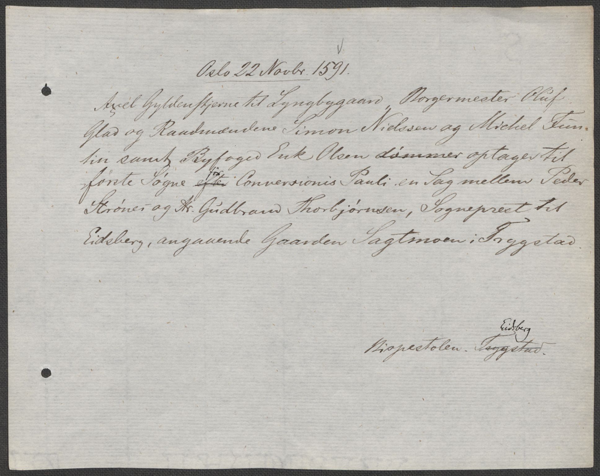 Riksarkivets diplomsamling, AV/RA-EA-5965/F15/L0004: Prestearkiv - Østfold, 1577-1709, p. 82