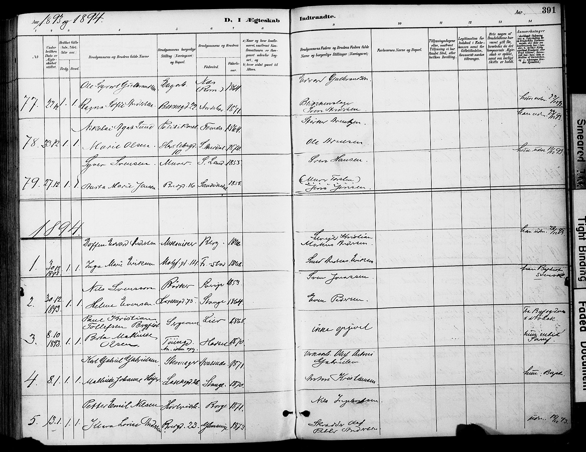 Grønland prestekontor Kirkebøker, SAO/A-10848/F/Fa/L0013: Parish register (official) no. 13, 1887-1906, p. 391