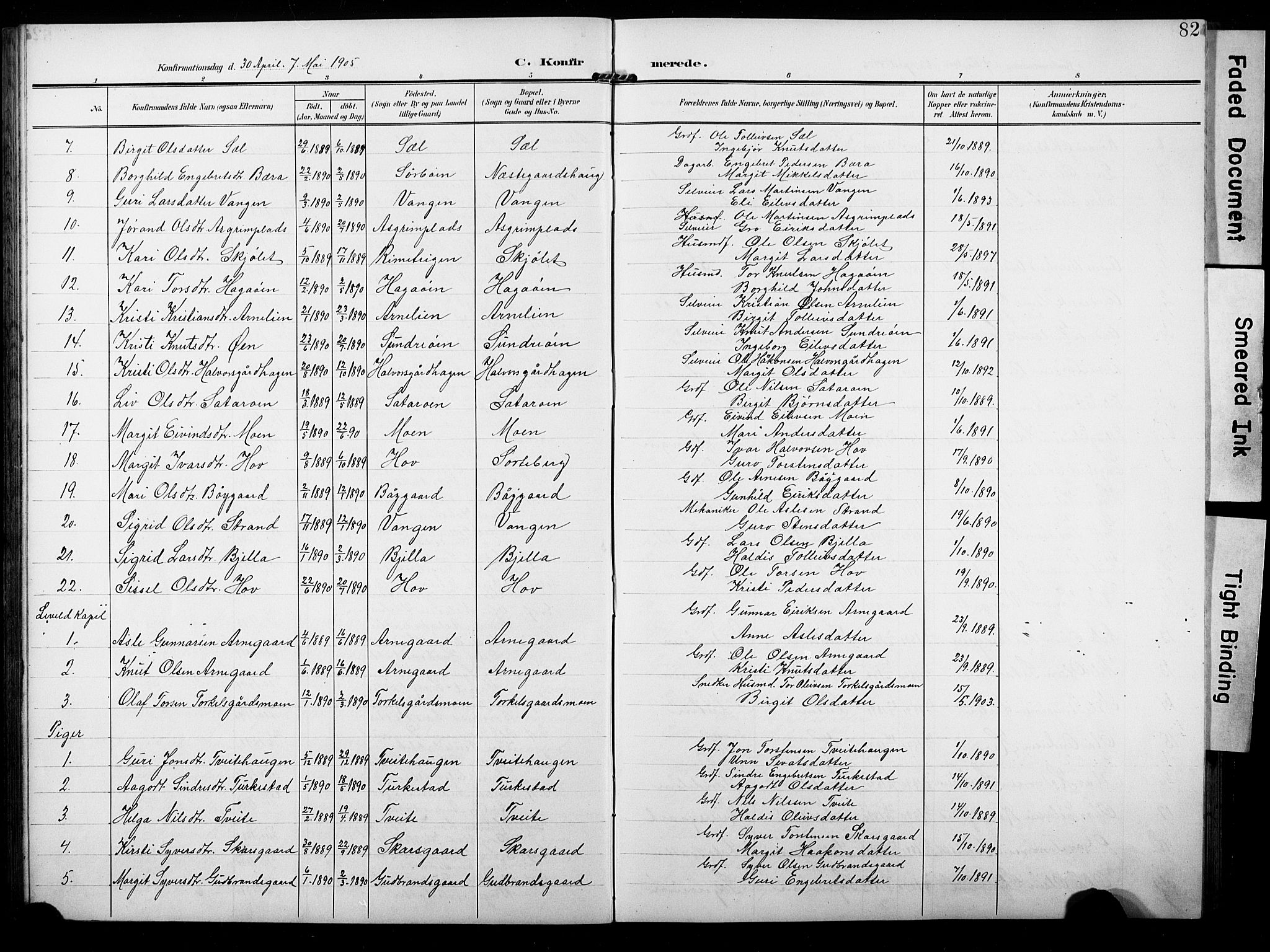 Ål kirkebøker, AV/SAKO-A-249/G/Ga/L0002: Parish register (copy) no. 2, 1904-1928, p. 82