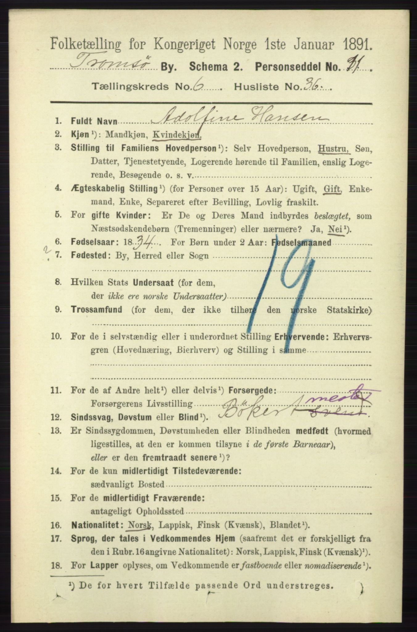 RA, 1891 census for 1902 Tromsø, 1891, p. 6023