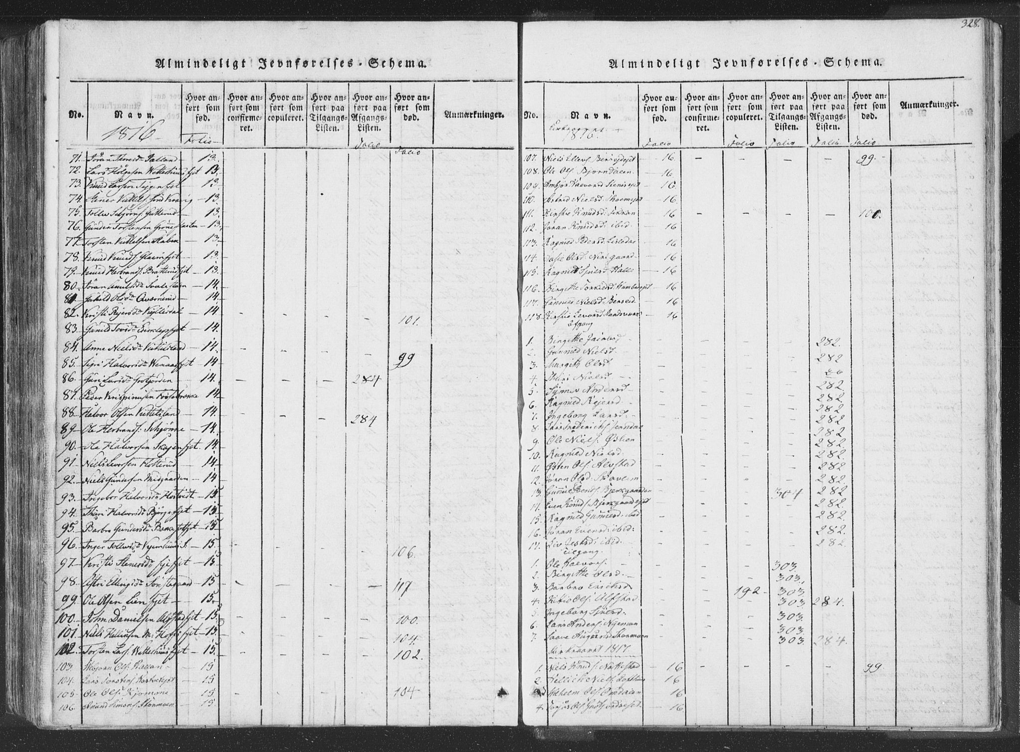 Rollag kirkebøker, AV/SAKO-A-240/F/Fa/L0006: Parish register (official) no. I 6, 1814-1828, p. 328