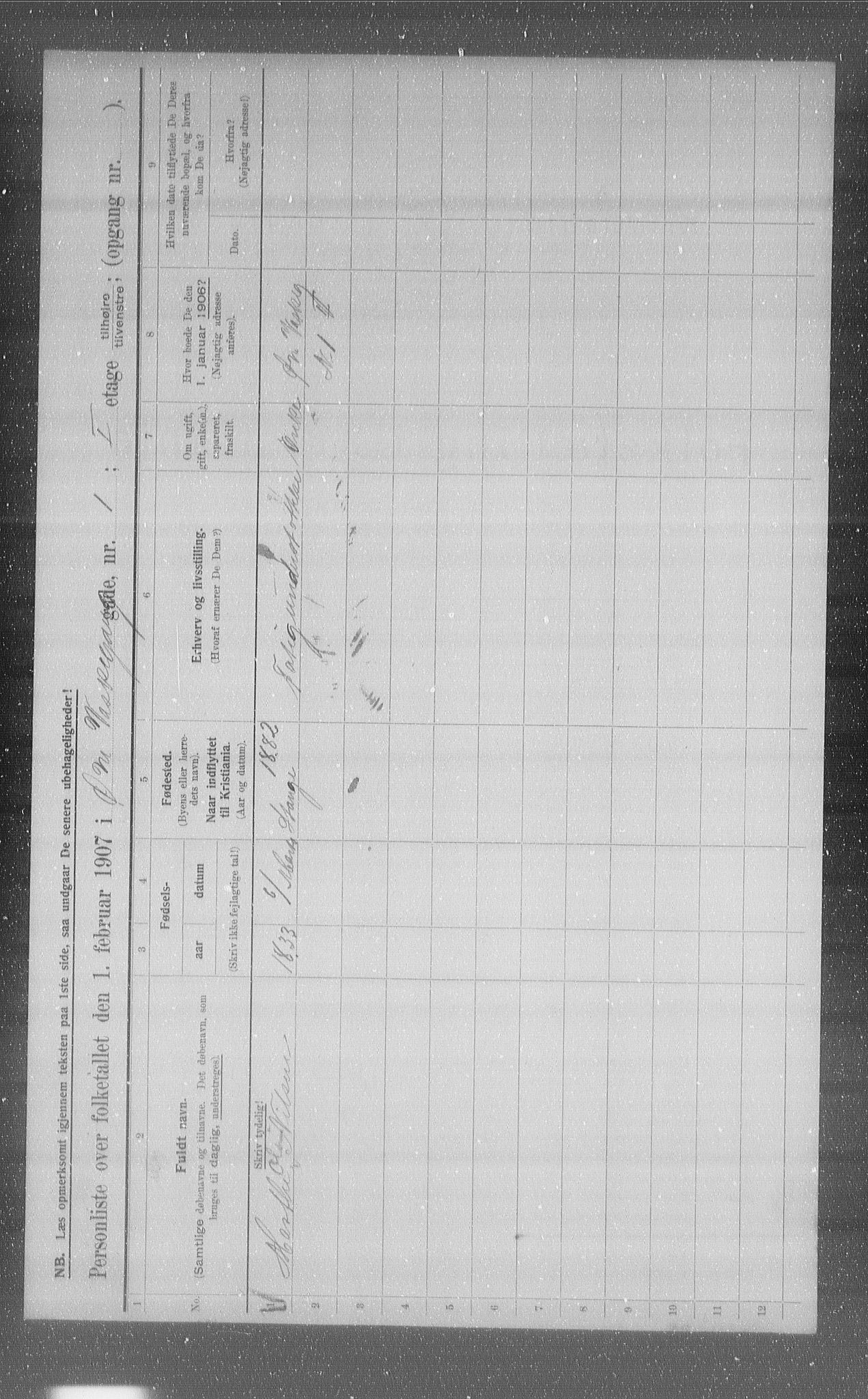 OBA, Municipal Census 1907 for Kristiania, 1907, p. 65949