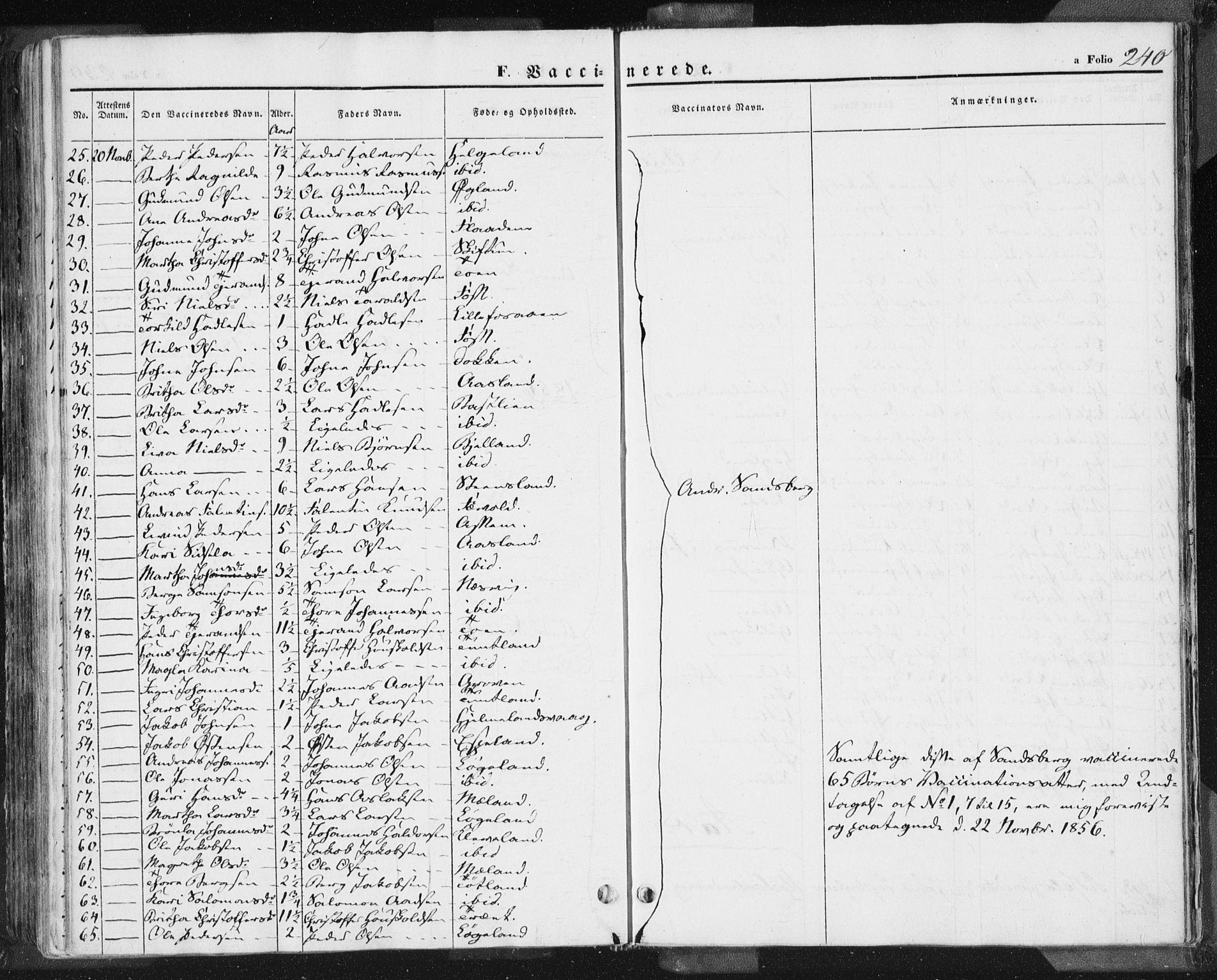 Hjelmeland sokneprestkontor, AV/SAST-A-101843/01/IV/L0009: Parish register (official) no. A 9, 1846-1860, p. 240