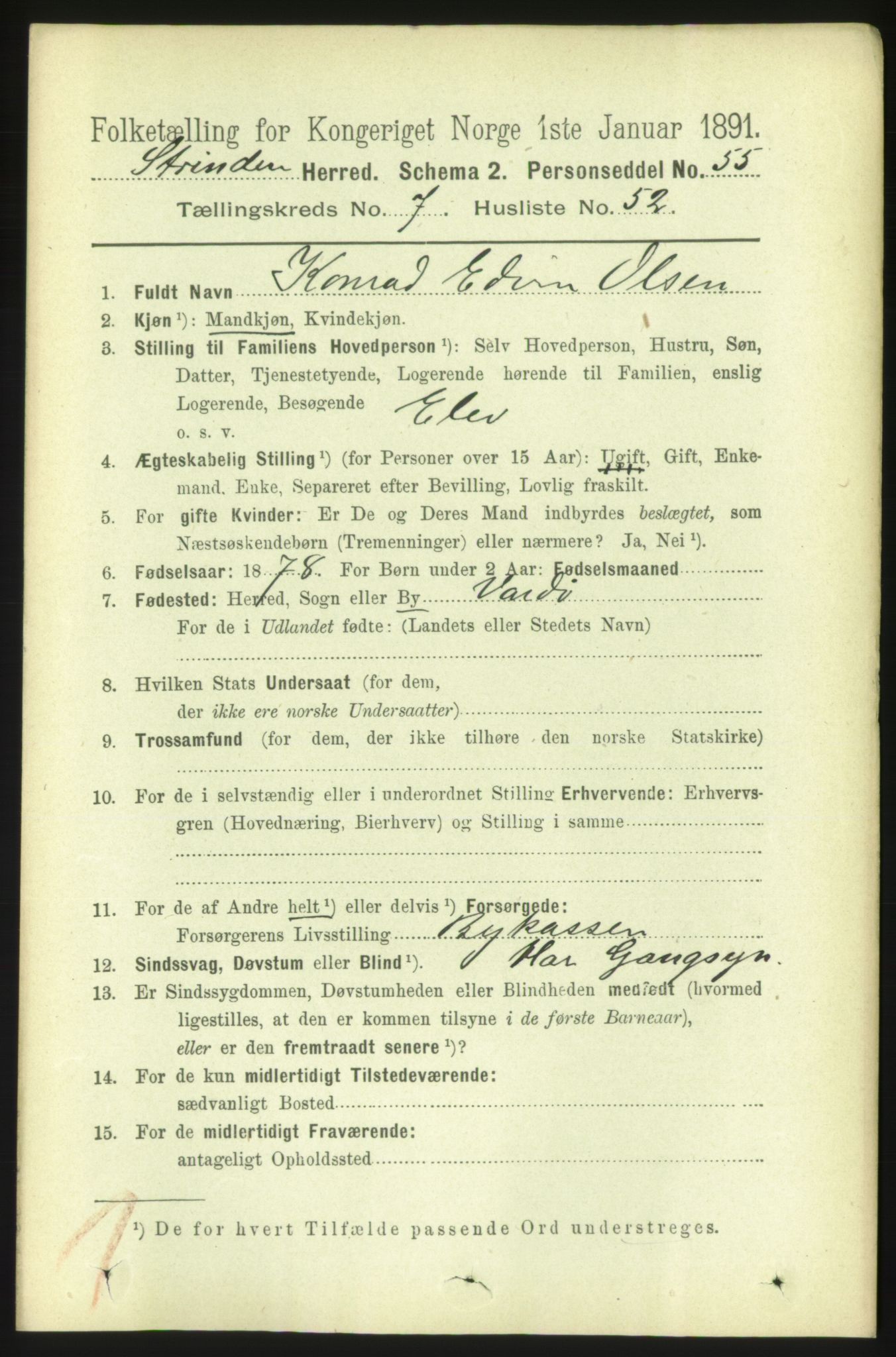 RA, 1891 census for 1660 Strinda, 1891, p. 6650