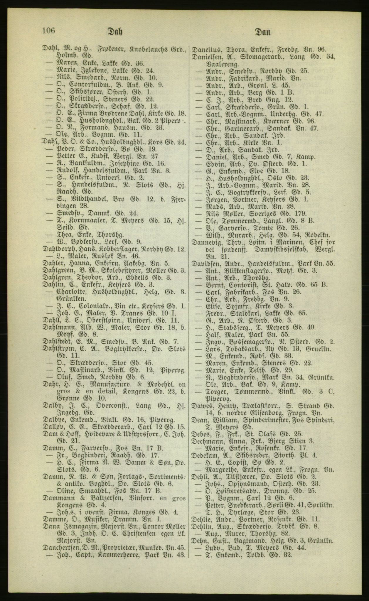 Kristiania/Oslo adressebok, PUBL/-, 1880, p. 106