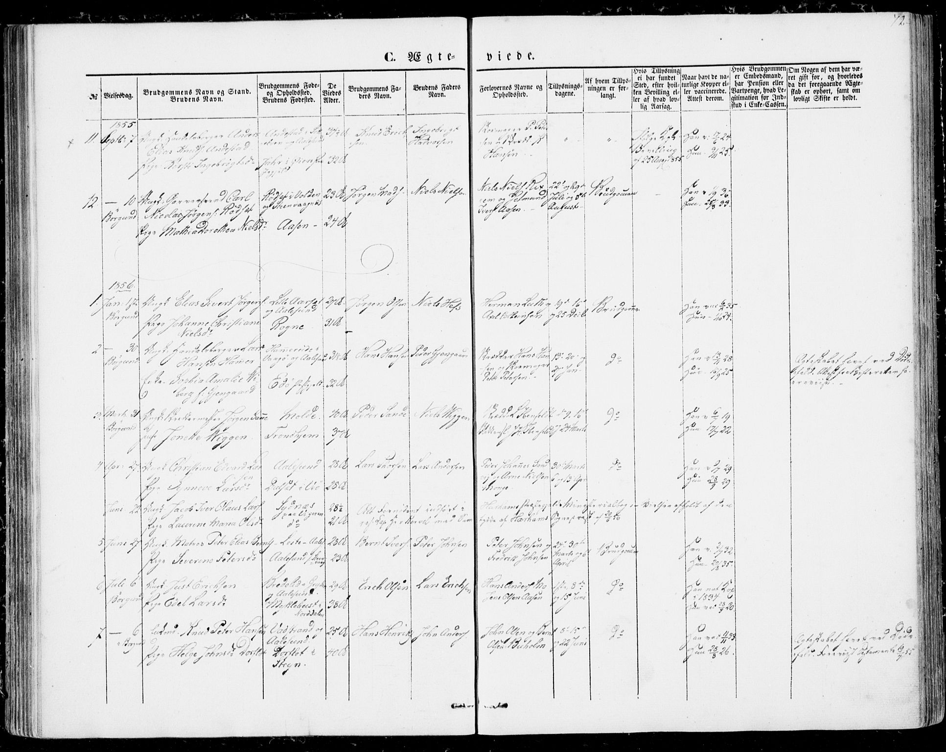 Ministerialprotokoller, klokkerbøker og fødselsregistre - Møre og Romsdal, SAT/A-1454/529/L0451: Parish register (official) no. 529A01, 1855-1863, p. 72