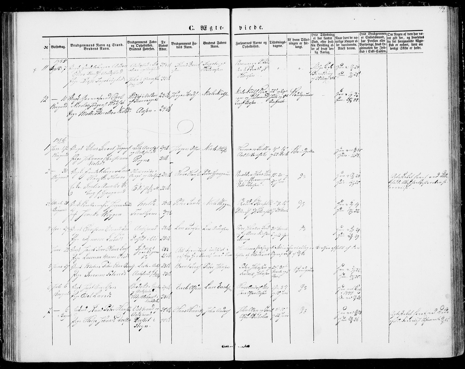 Ministerialprotokoller, klokkerbøker og fødselsregistre - Møre og Romsdal, AV/SAT-A-1454/529/L0451: Parish register (official) no. 529A01, 1855-1863, p. 72