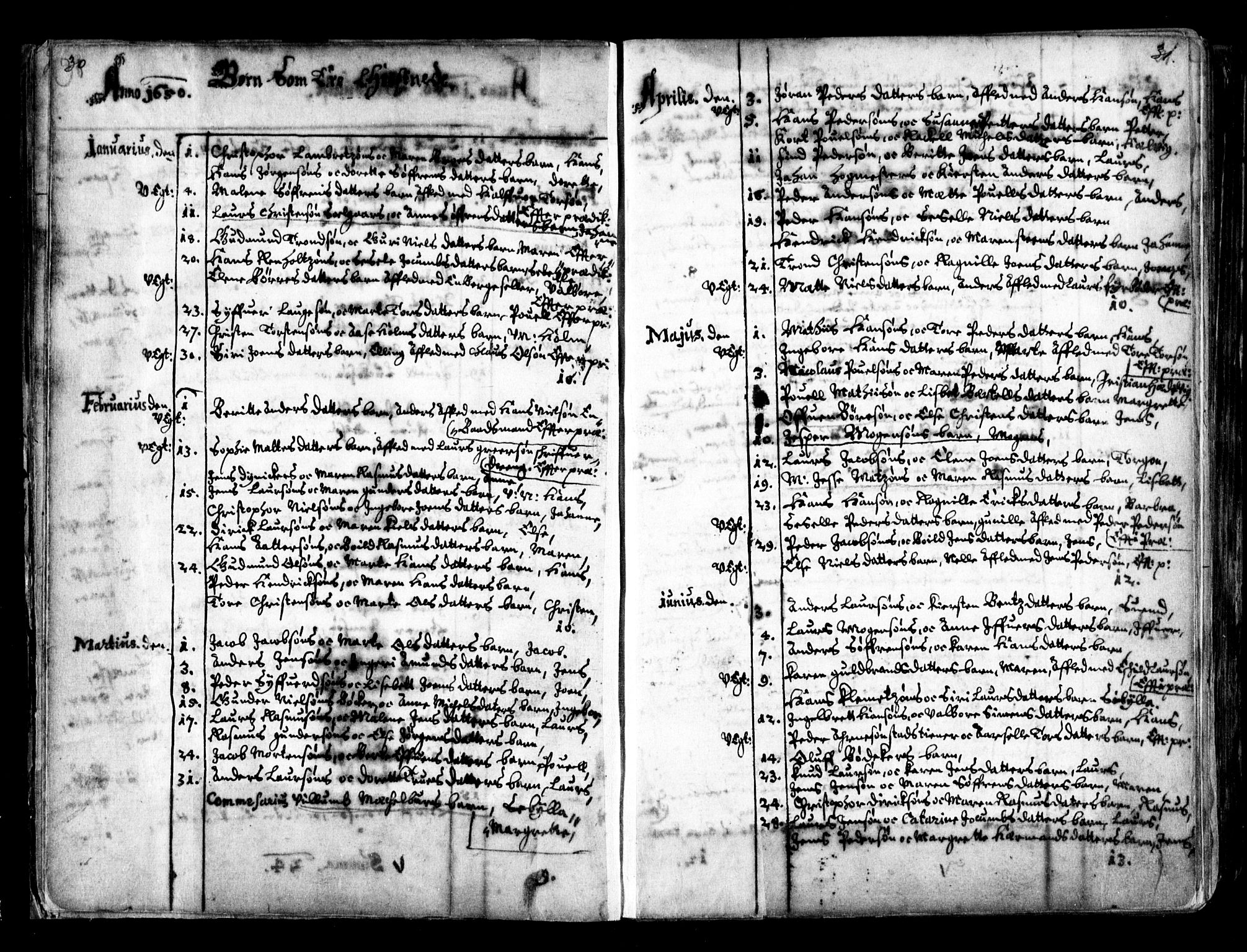 Oslo domkirke Kirkebøker, SAO/A-10752/F/Fa/L0001: Parish register (official) no. 1, 1648-1704, p. 30-31